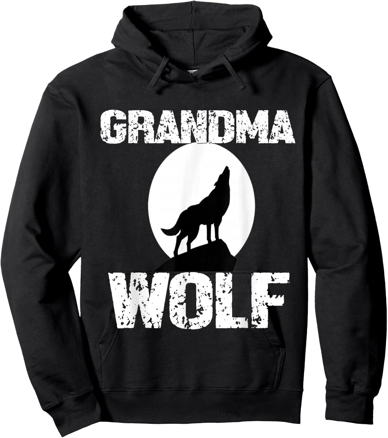 Grandma Wolf Matching Family Tribe Wolves Mimi GiGi Nana Hoodie - Hoodie | Black