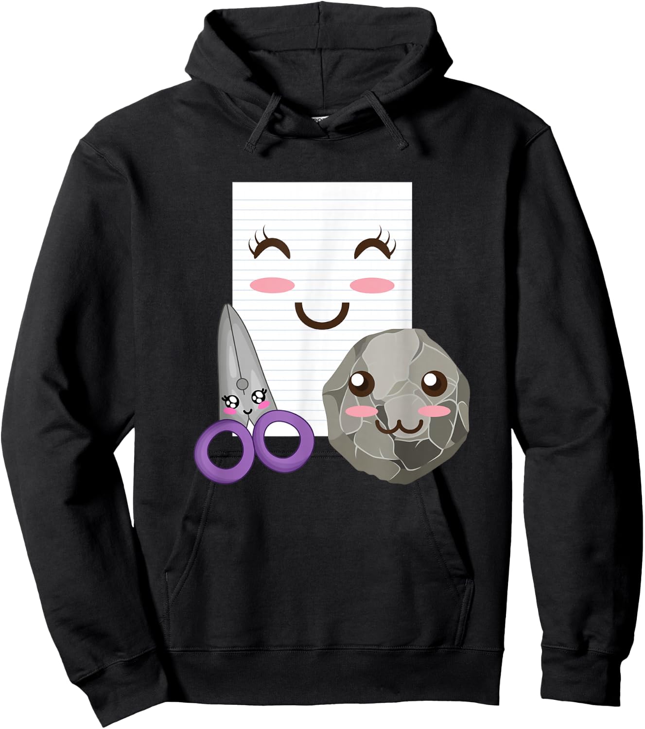 Rock Paper Scissors Shirt Funny Group Halloween Costumes Hoodie - Hoodie | Black