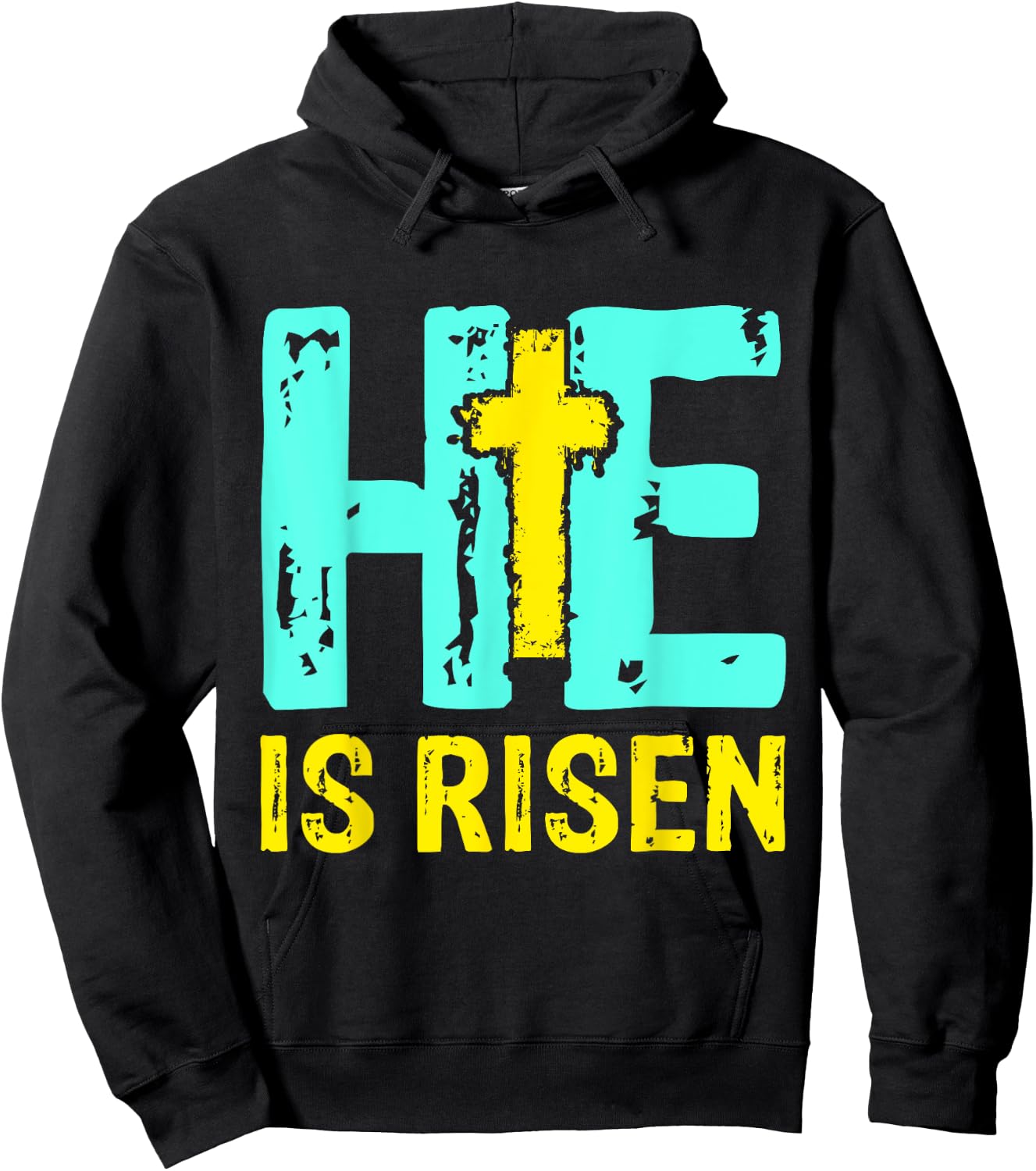 He is Risen Jesus Christian Happy Easter Women Kids Girls Hoodie - Hoodie | Black