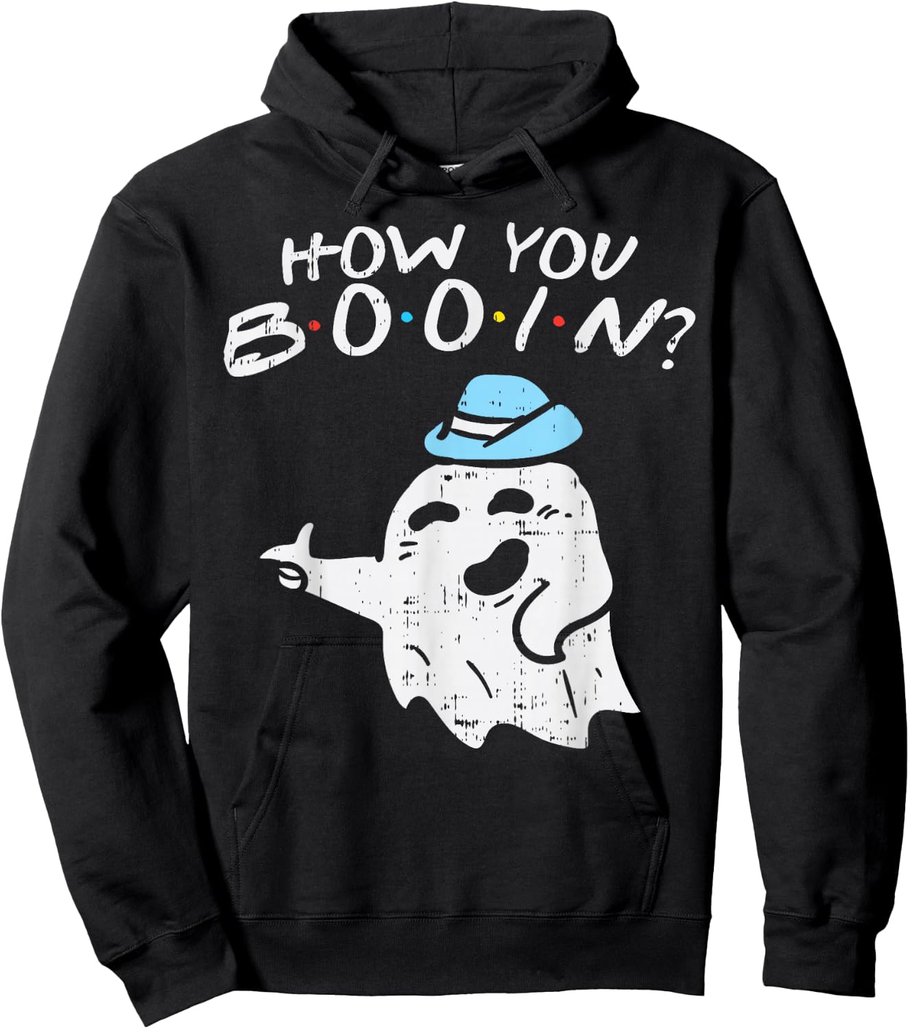 How You Booin Ghost Hat Pun Funny Halloween Costume Gift Hoodie - Hoodie | Black