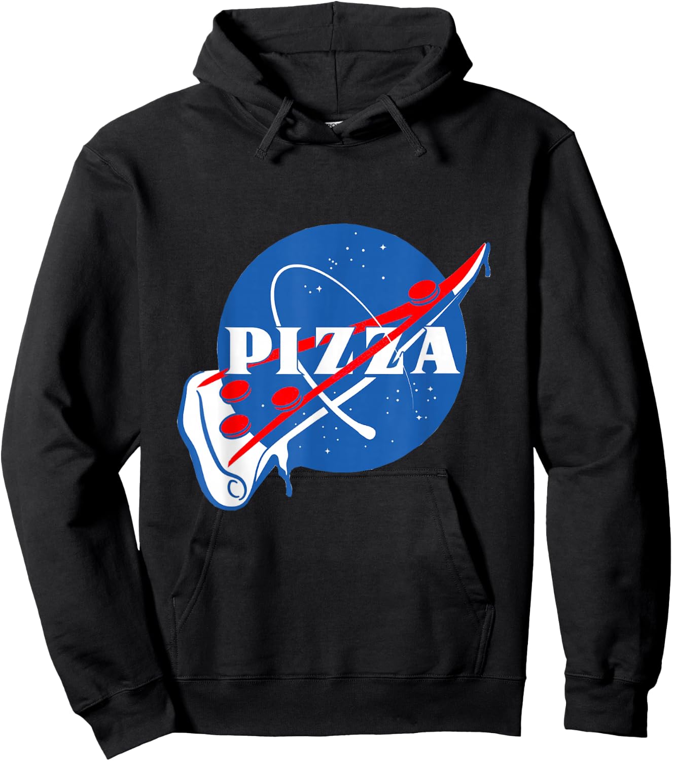 Funny Nasa - Nasa Pizza Slice Hoodie - Hoodie | Black