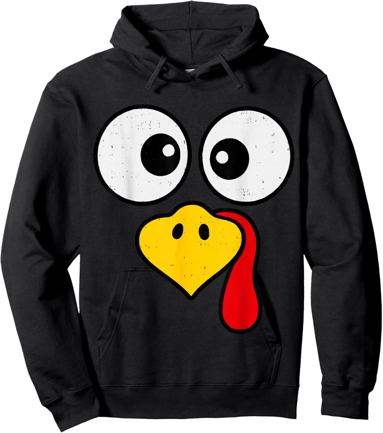Funny Turkey Face Fall Thanksgiving Party Family Costume Hoodie - Hoodie | Black