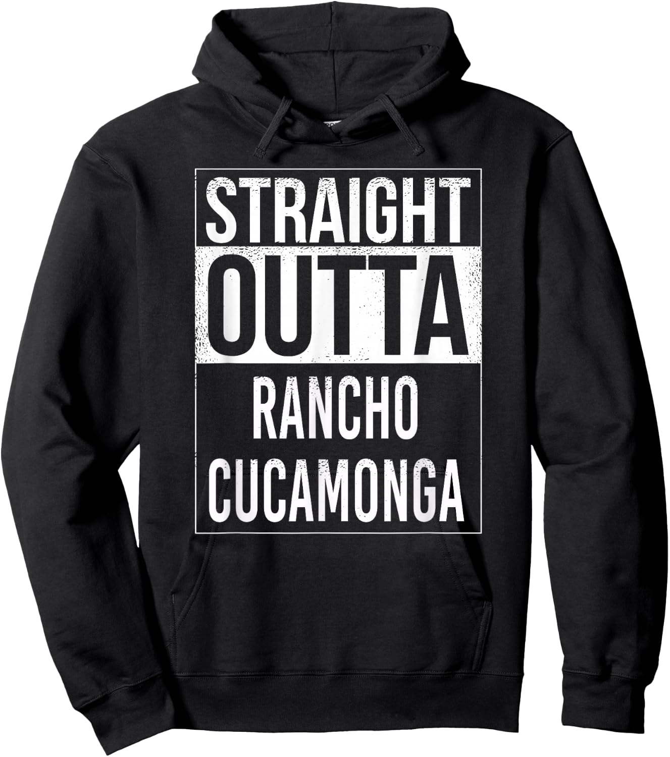 Straight outta Rancho Cucamonga USA American Hometown City Hoodie - Hoodie | Black
