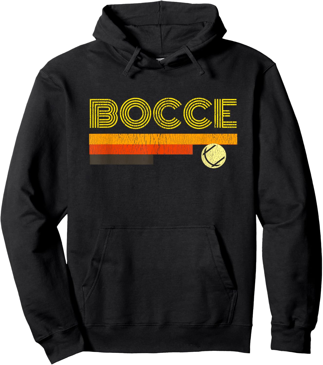 Retro Bocce Shirt Vintage 70's Bocce Ball Hoodie - Hoodie | Black