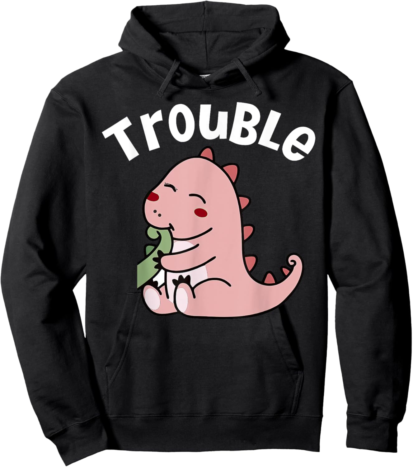 I'm Trouble Where I Go Trouble Follows Funny Dinosaur Couple Hoodie - Hoodie | Black