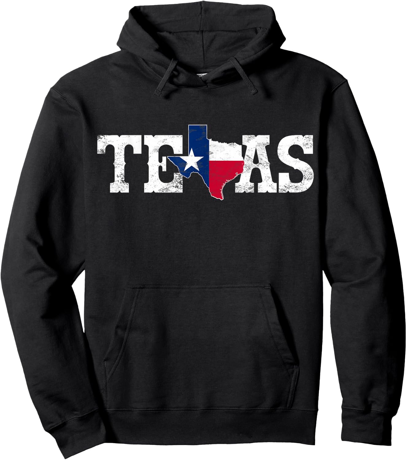 Texas Texas Shaped Flag Grunge Distressed Texas Hoodie - Hoodie | Black