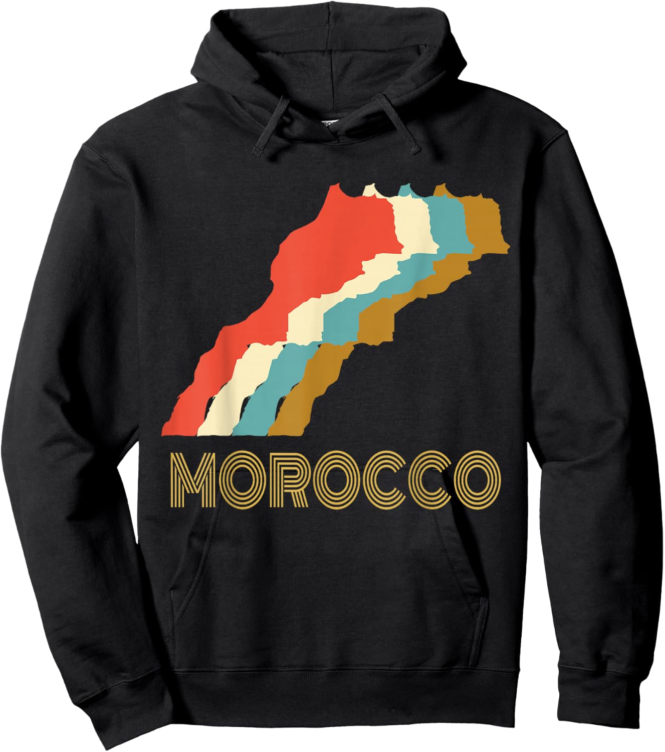 Vintage Morocco , I Love Maroc Map Shirt Hoodie - Hoodie | Black