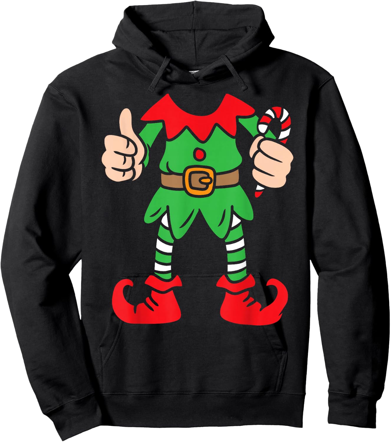 Funny Christmas Elf Outfit Costume Xmas Family Adults Kids Hoodie - Hoodie | Black