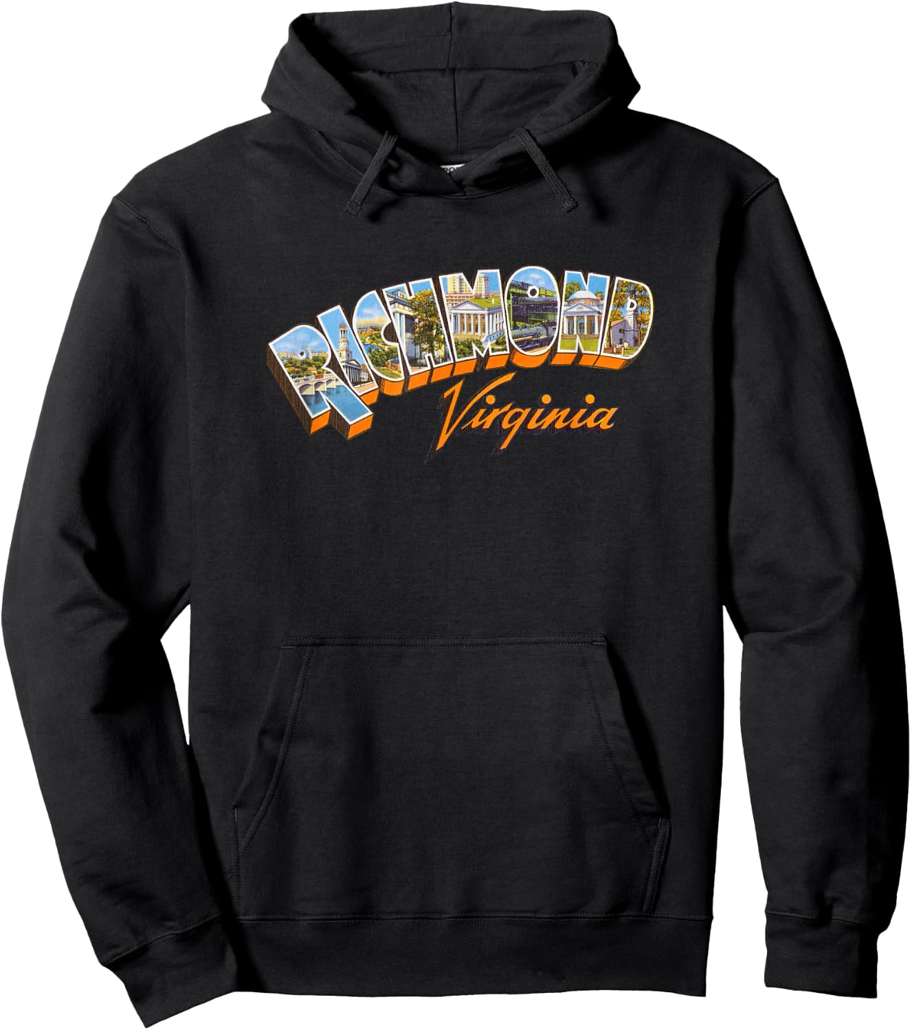 Richmond VA T Shirt Retro Vintage Virginia Souvenir Hoodie - Hoodie | Black