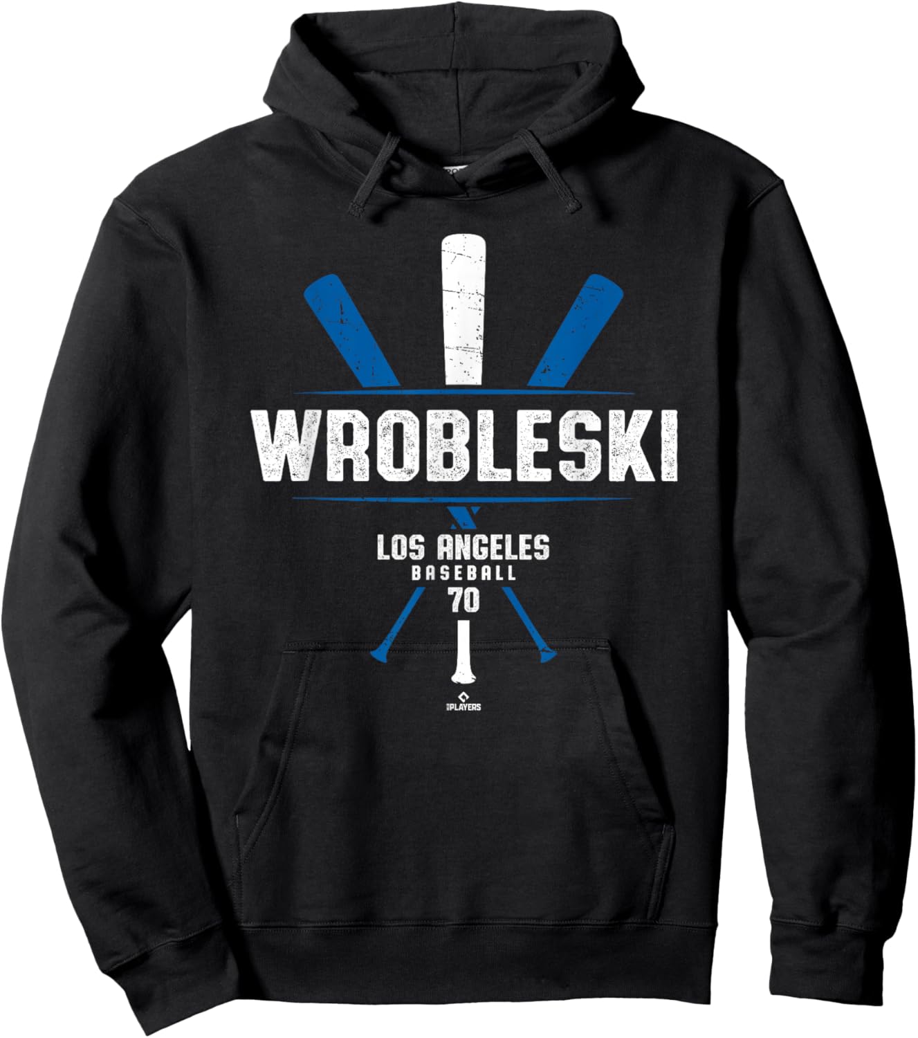 Vintage Baseball Bat Gameday Justin Wrobleski Los Angeles Hoodie - Hoodie | Black