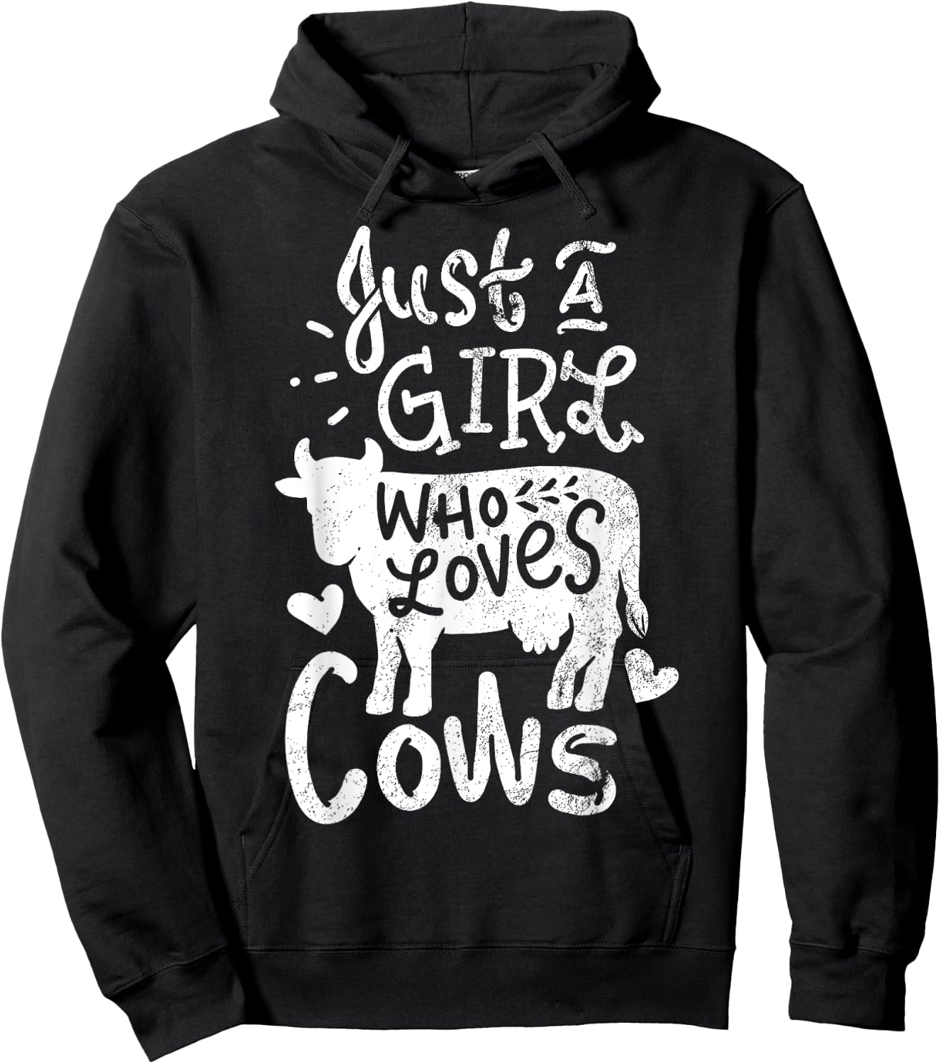 Just A Girl Who Loves Cows Cow Funny Gift Hoodie - Hoodie | Black