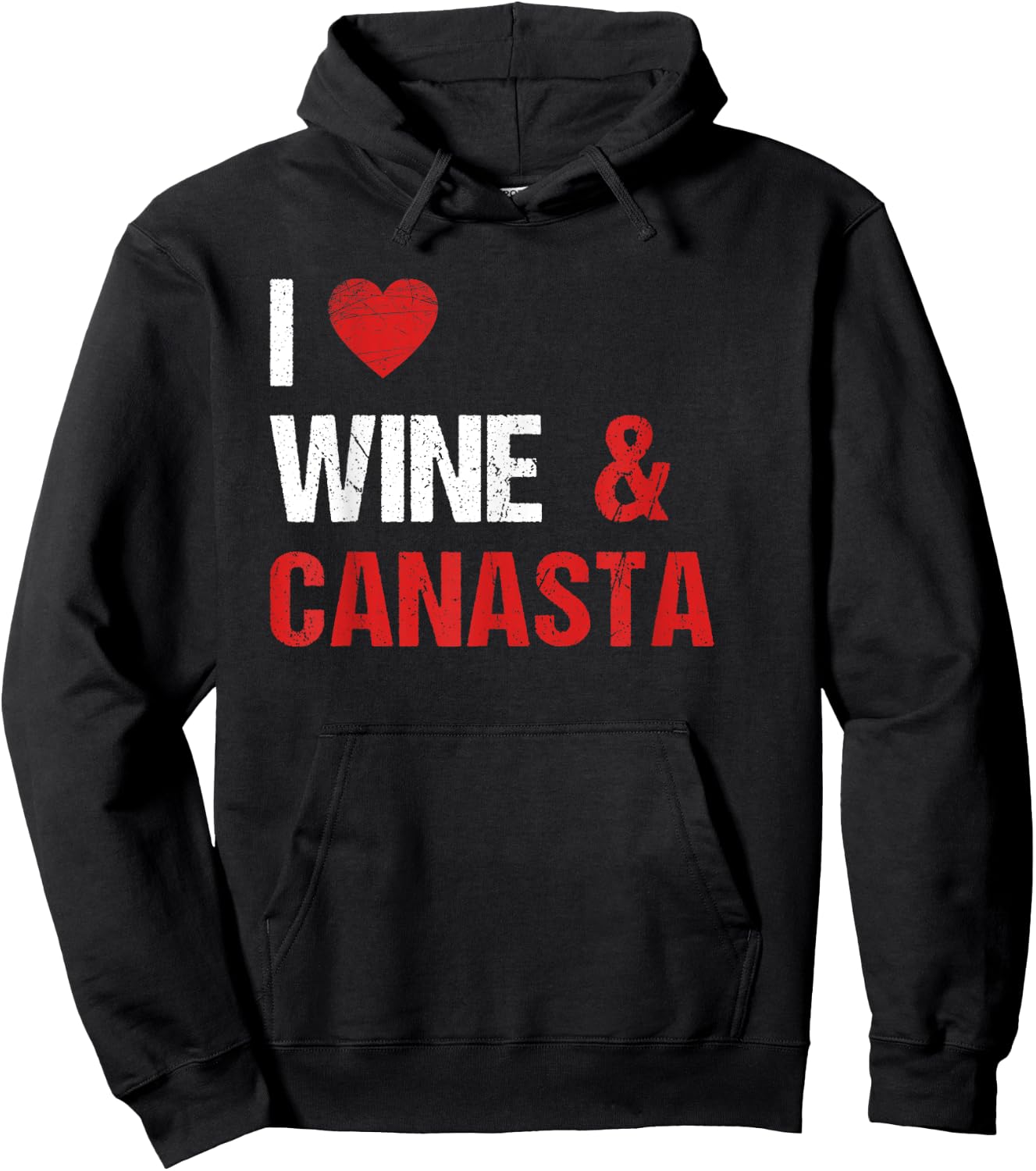Canasta Card Game Canasta and Wine Lover Funny Sarcastic Hoodie - Hoodie | Black