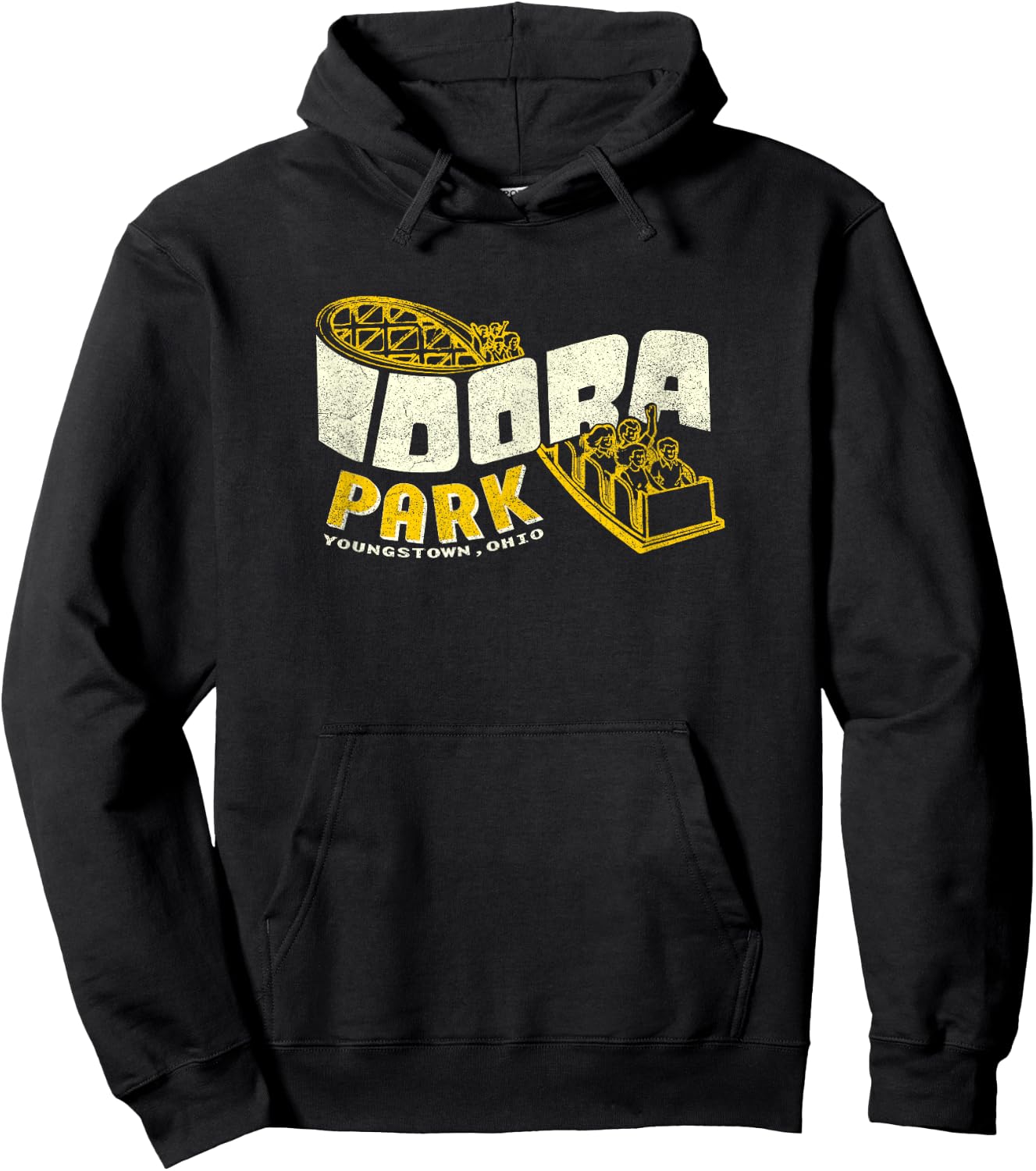Idora Park Ohio Retro 80s Theme Park Roller Coaster Vintage Hoodie - Hoodie | Black