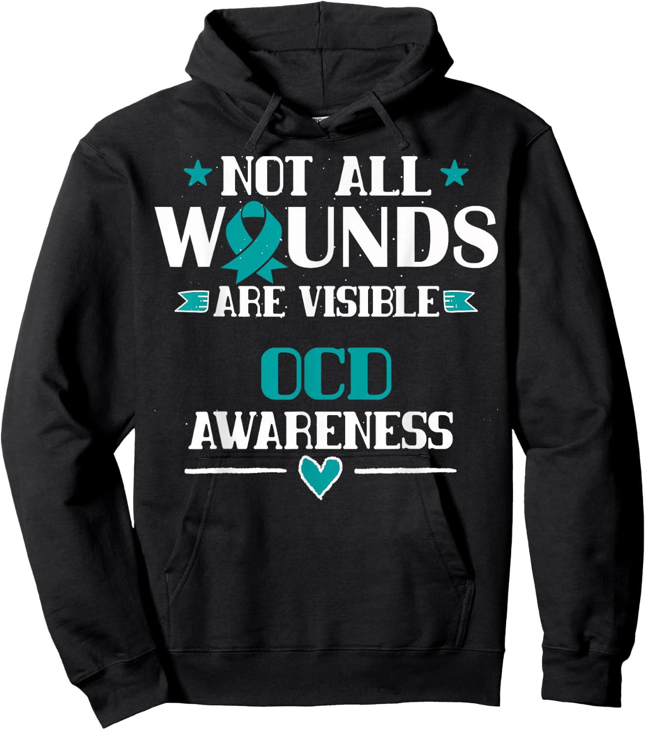 Not All Wounds Are Visible - OCD T Shirt Hoodie - Hoodie | Black