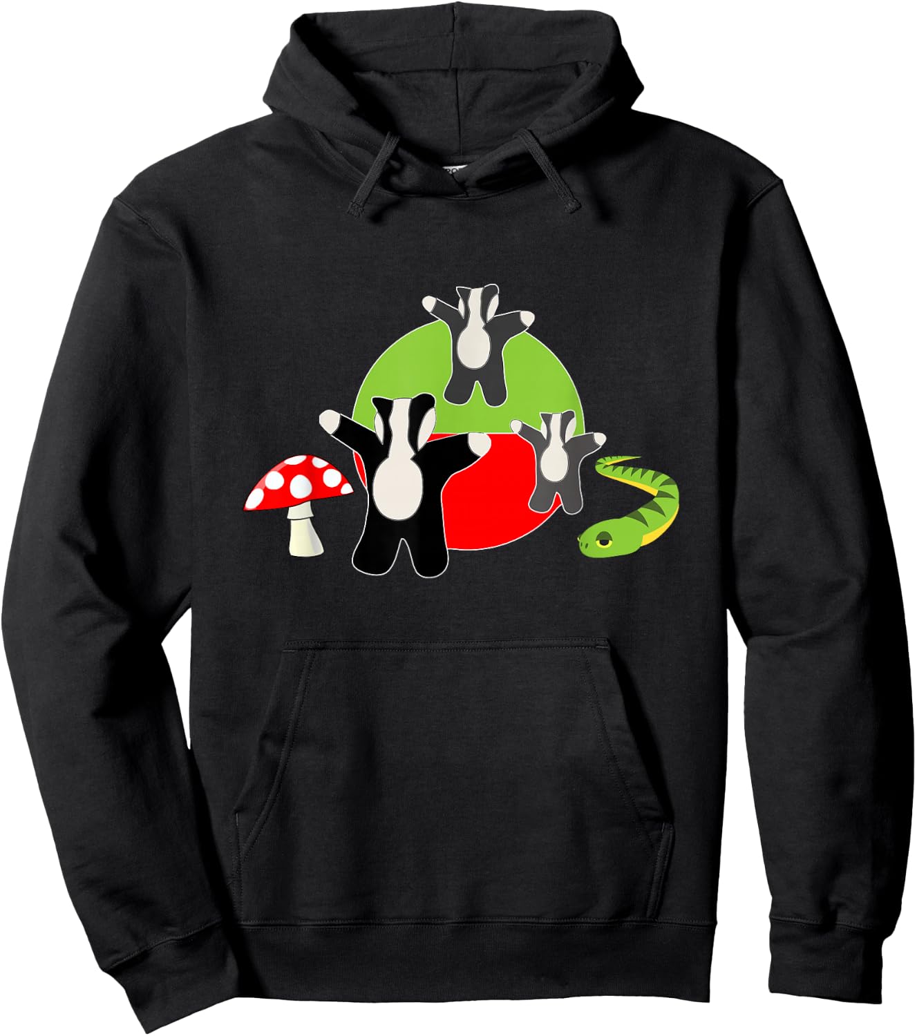 Badger Badger Badger Mushroom Snake Hoodie - Hoodie | Black