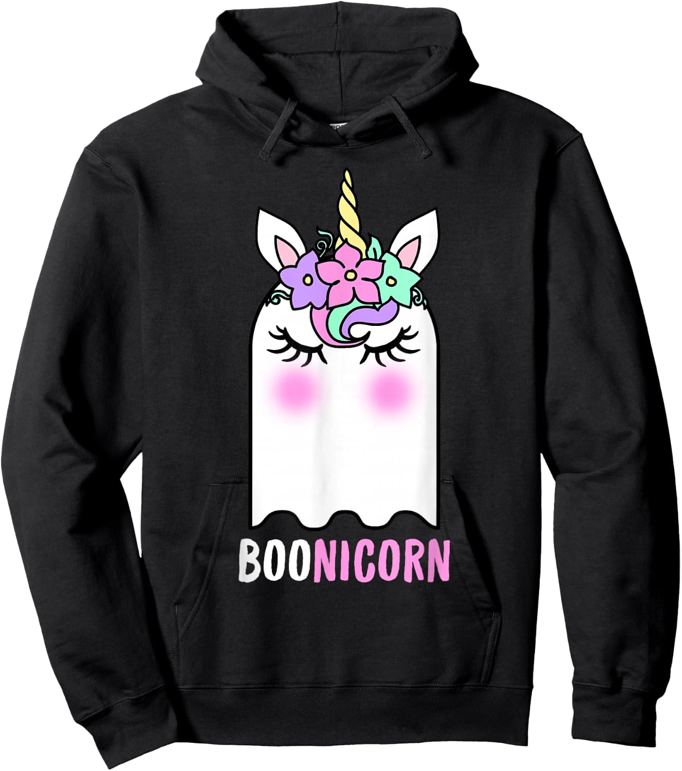 Boonicorn Unicorn Ghost, Unicorn Halloween Shirt for Girls Hoodie - Hoodie | Black