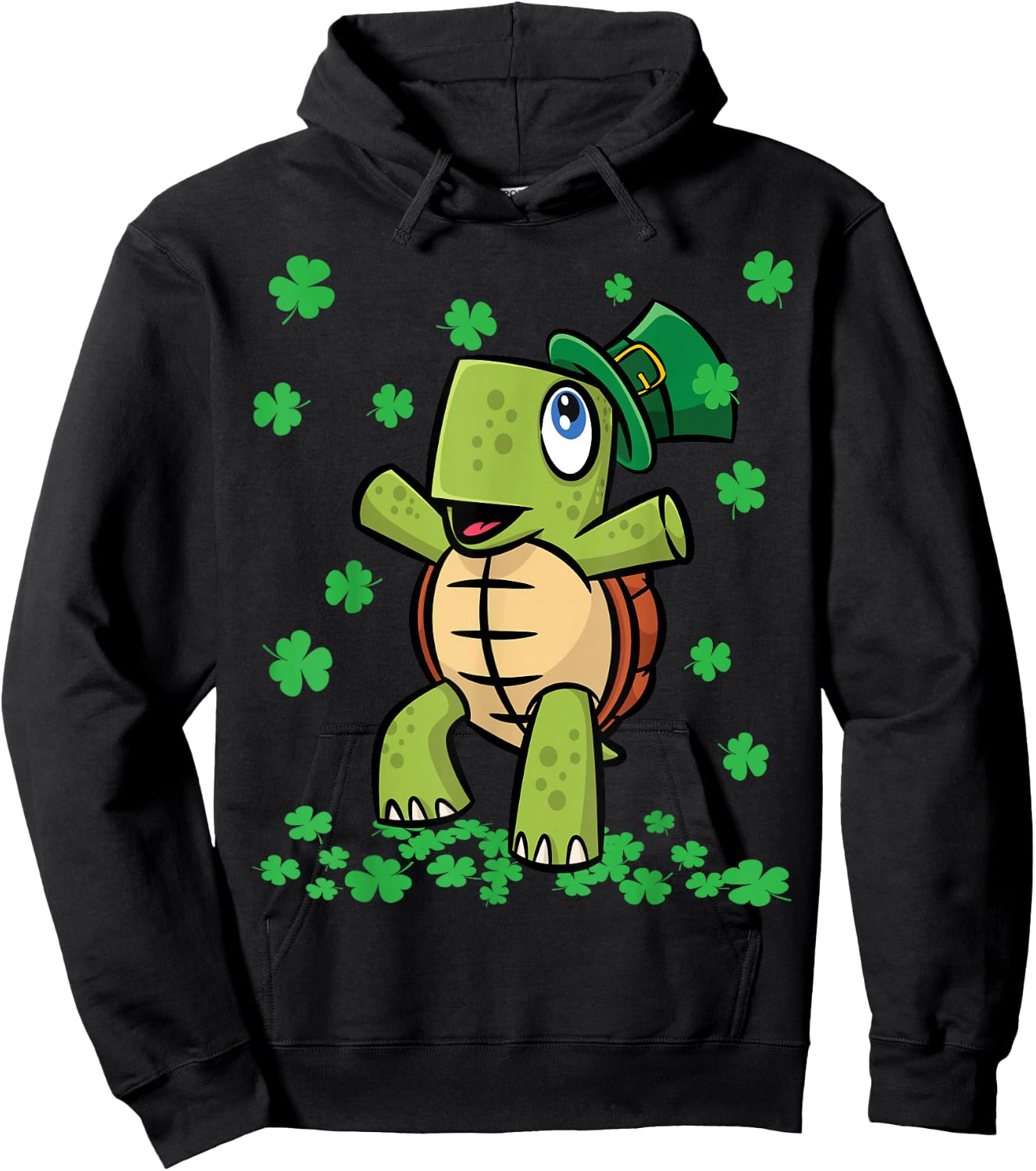 St Patricks Day Irish American Adorable Love Turtle Hoodie - Hoodie | Black