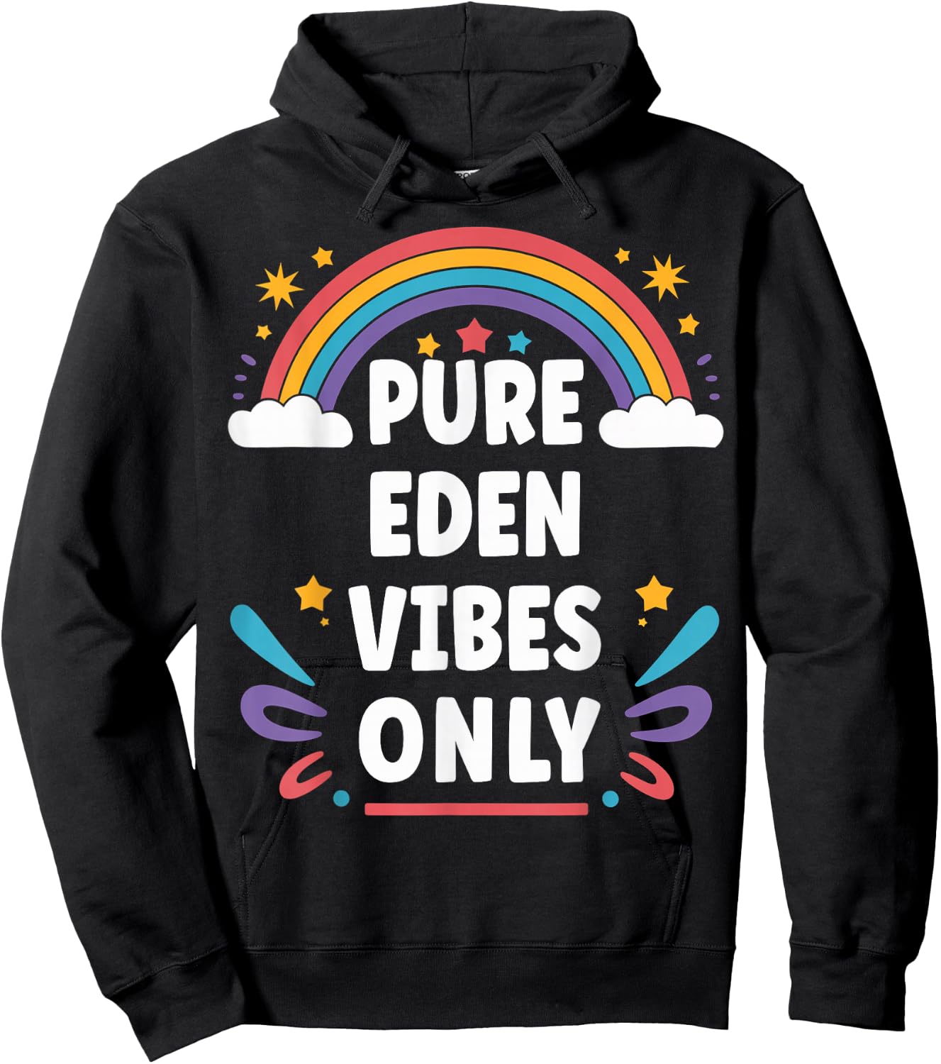 EDEN Vibes Only Cute Retro Girls EDEN Name Hoodie - Hoodie | Black