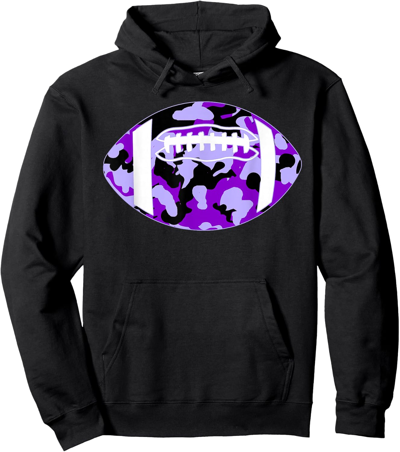 Cool Purple Football Camo - Purple Camouflage Football Hoodie - Hoodie | Black