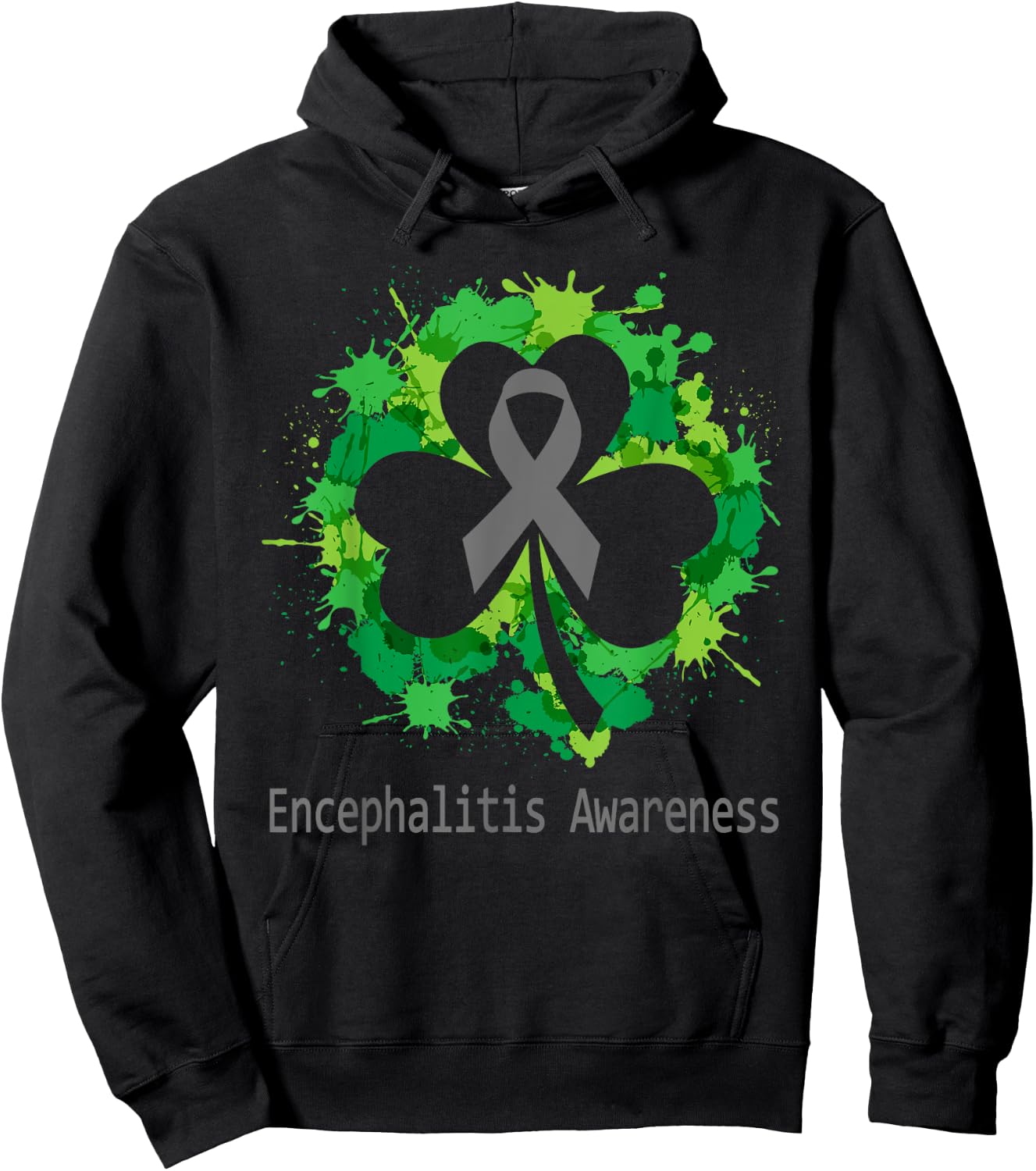Clover Encephalitis Awareness Shirt Men Hoodie - Hoodie | Black