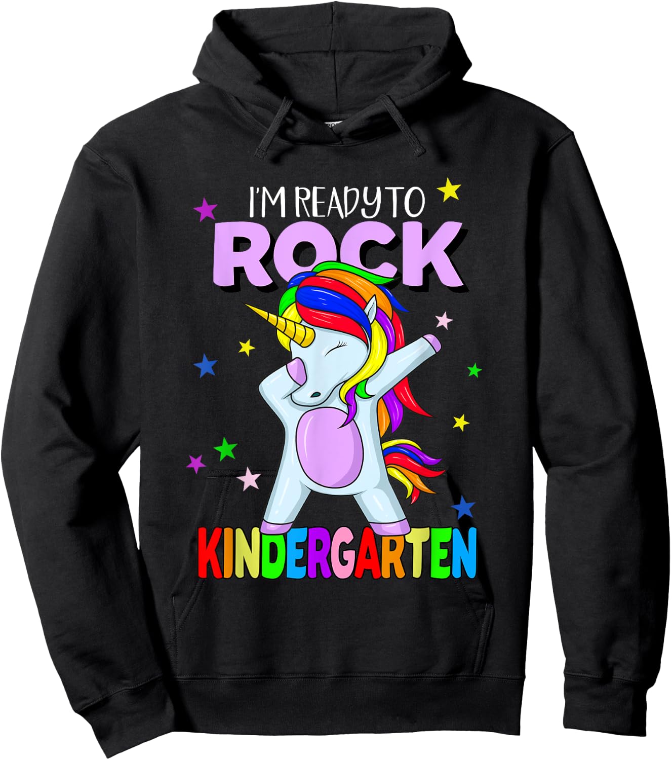 Rock Kindergarten Dabbing Unicorn Girls Back To School Hoodie - Hoodie | Black