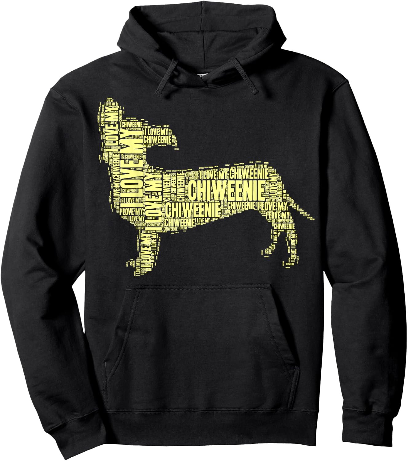 I Love My Chiweenie Word Art Chiweenie Shirt Hoodie - Hoodie | Black