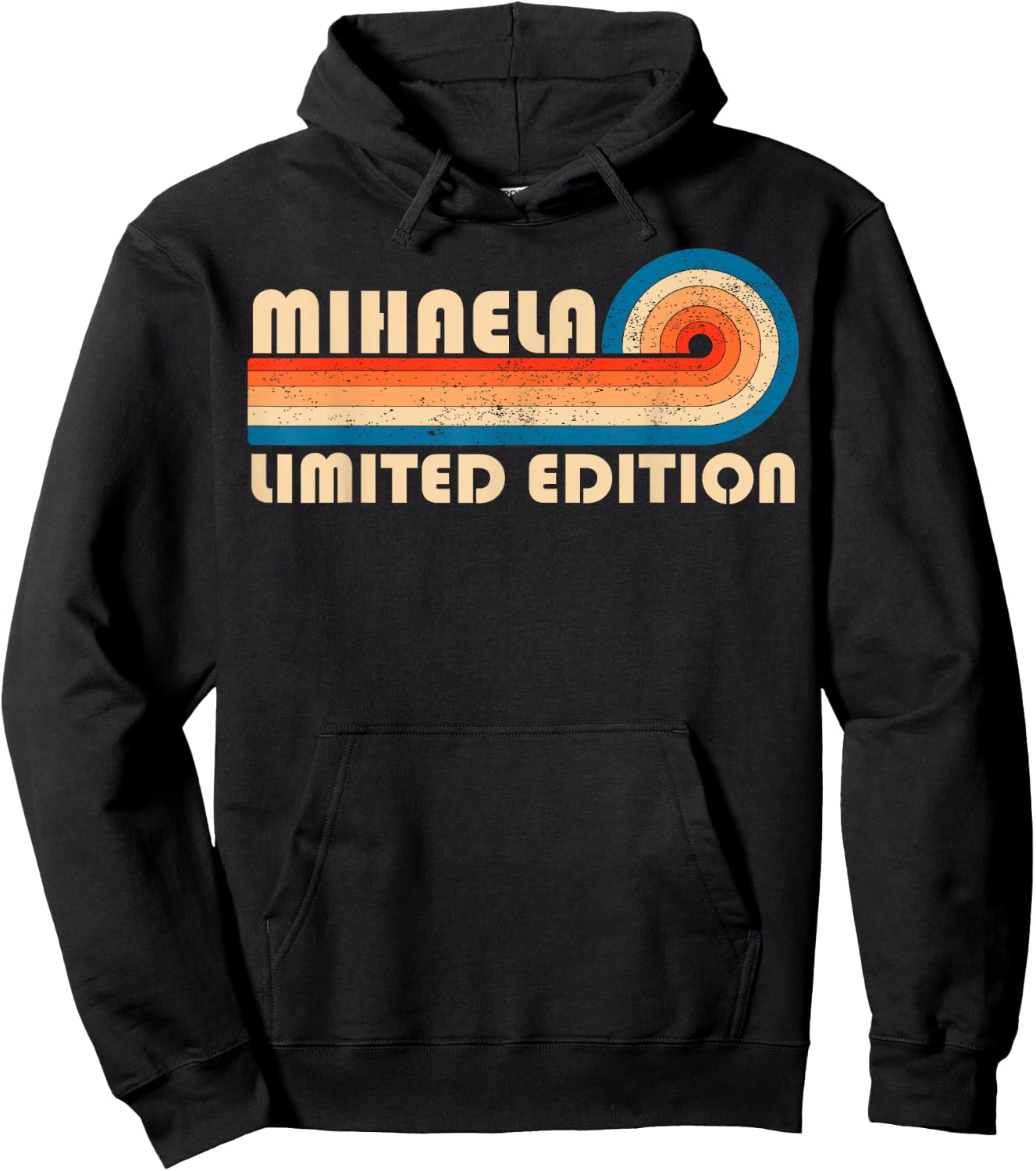 MIHAELA Retro 70s 80s Sunset Stripe Hoodie - Hoodie | Black