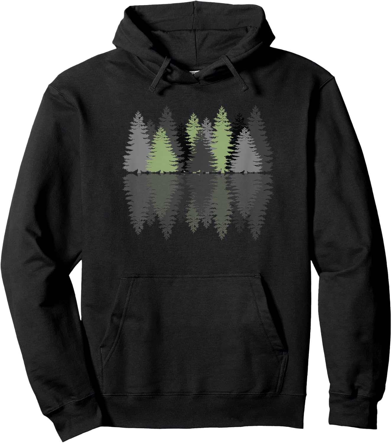 Forest Reflection Nature Trees Woods Hoodie - Hoodie | Black