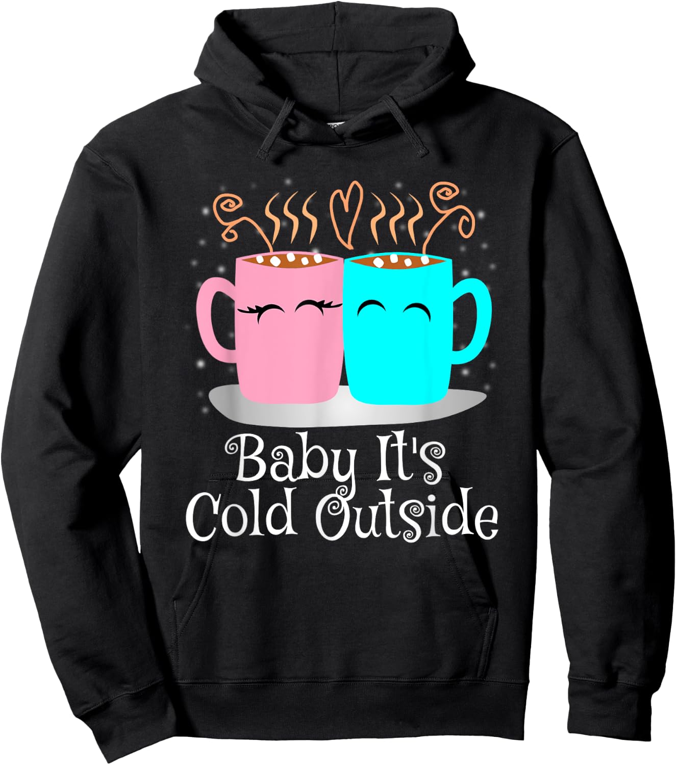 Baby It's Cold Outside Shirt Holiday Coffee Lover T Shirt Hoodie - Hoodie | Black