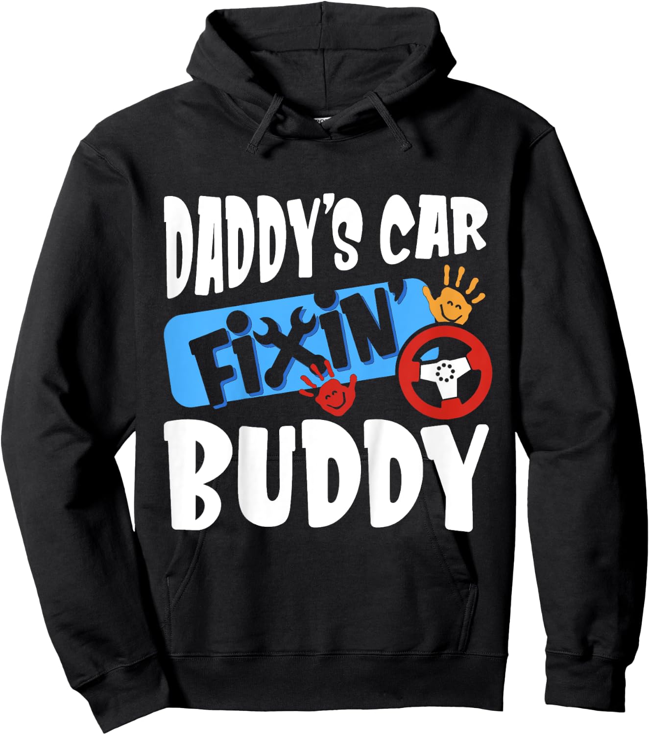 Kids Daddy's Car Fixin Buddy Mechanic Dad And Son Gift Boys Hoodie - Hoodie | Black