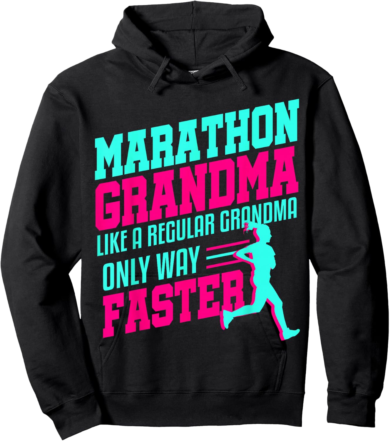 Grandma Marathon Race Runner Half First Race Gift Women Her Hoodie - Hoodie | Black