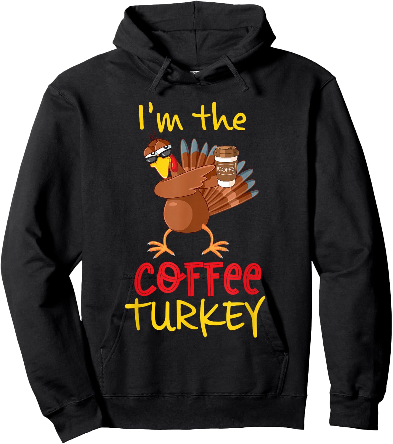Coffee Turkey Matching Family Group Thanksgiving Party Hoodie - Hoodie | Black