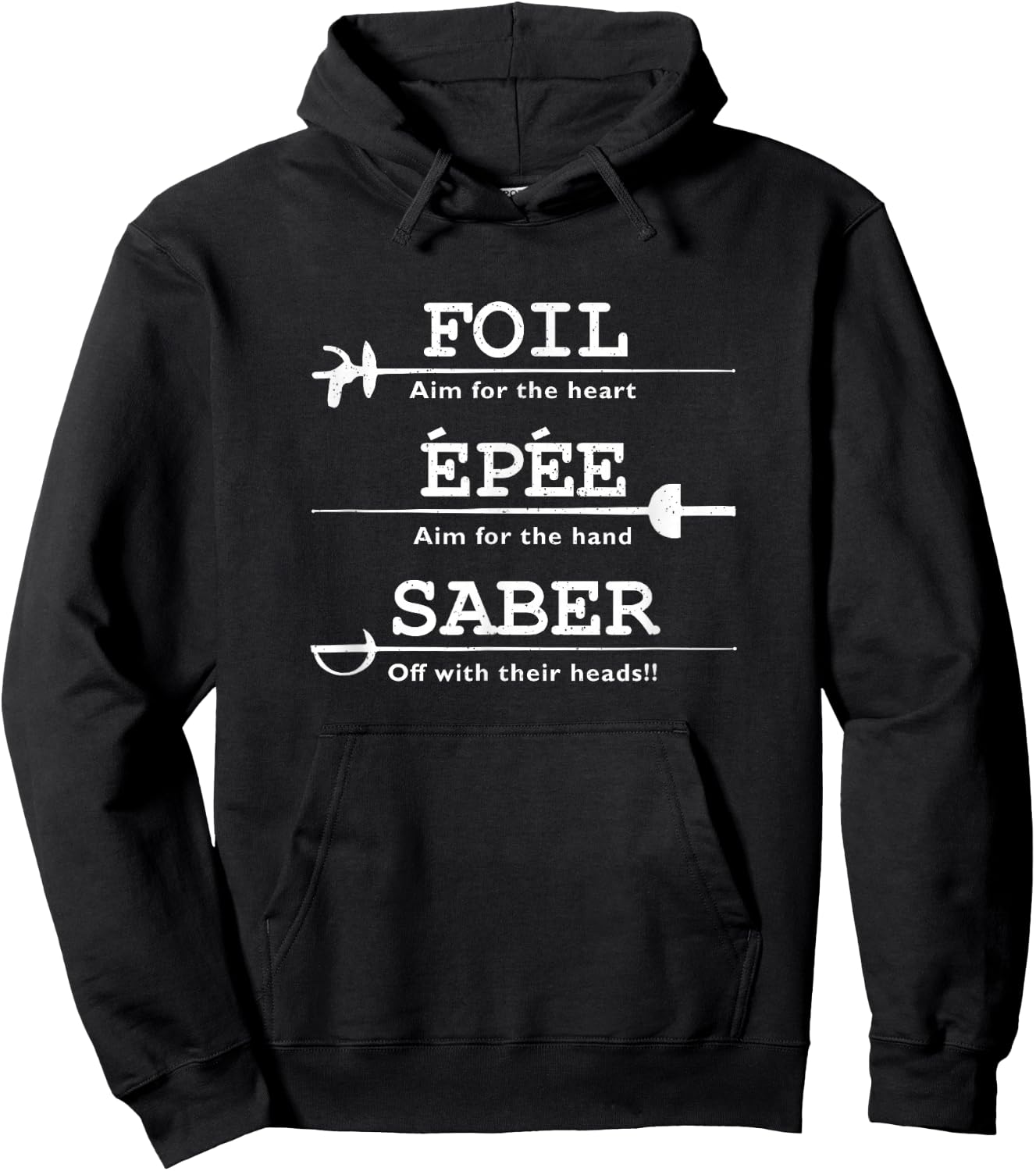 Fencing - Foil Saber Epee Definition Shirt Hoodie - Hoodie | Black