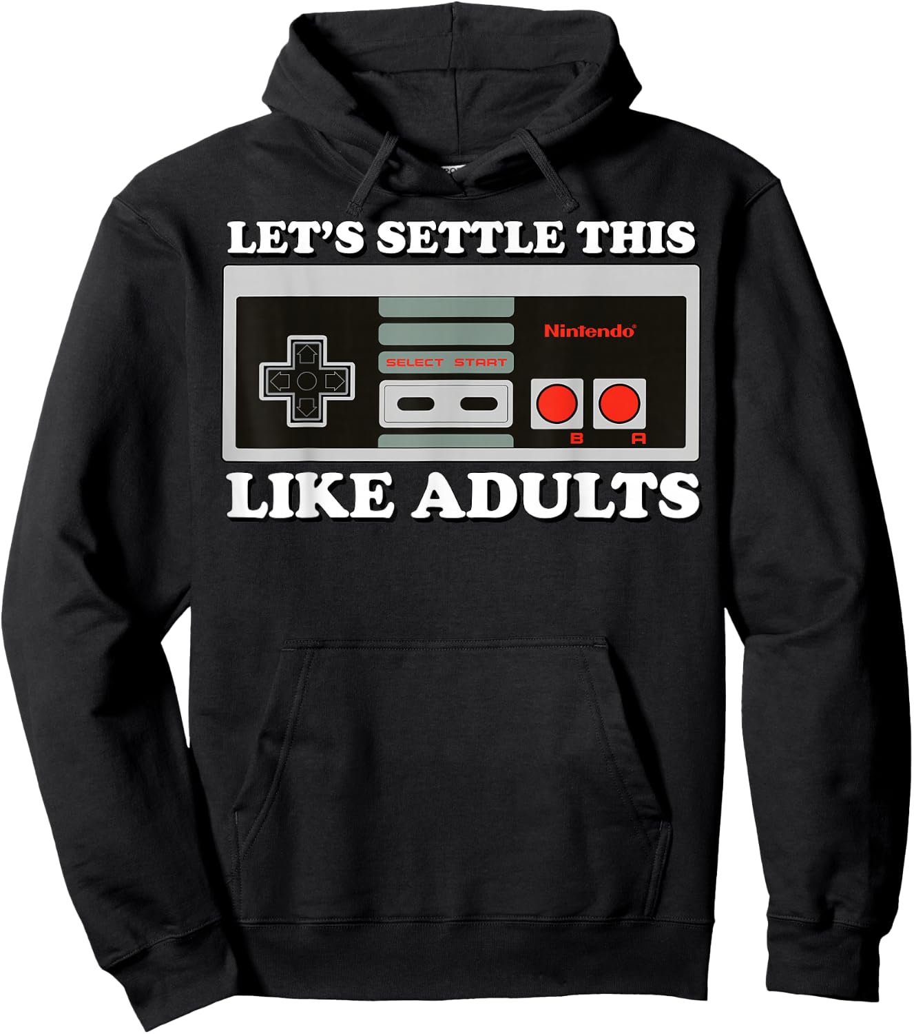 Nintendo NES Controller Let's Settle This Graphic Hoodie - Hoodie | Black