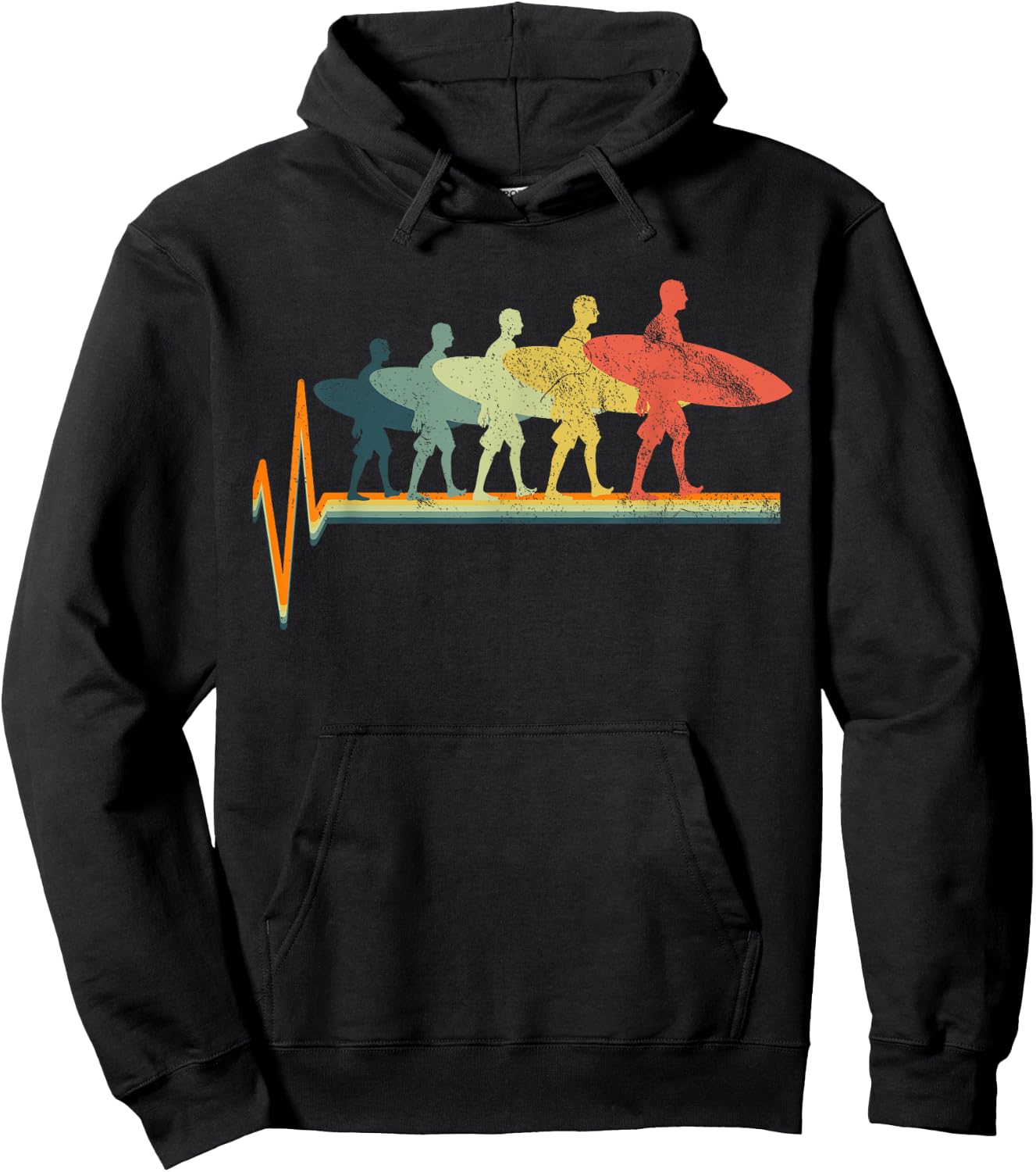 Surf Surfboard Vintage Gift Hoodie - Hoodie | Black