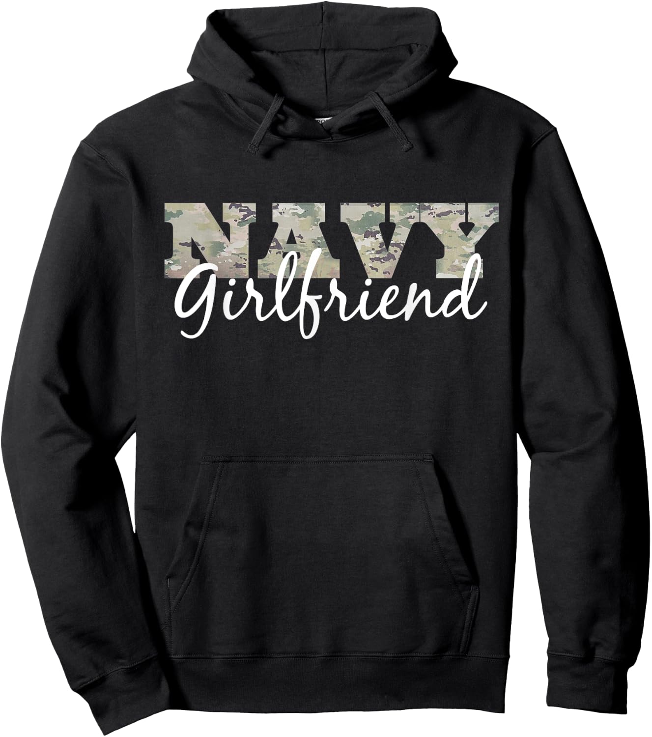 "Navy Girlfriend" Gift US Military Pride Hoodie - Hoodie | Black