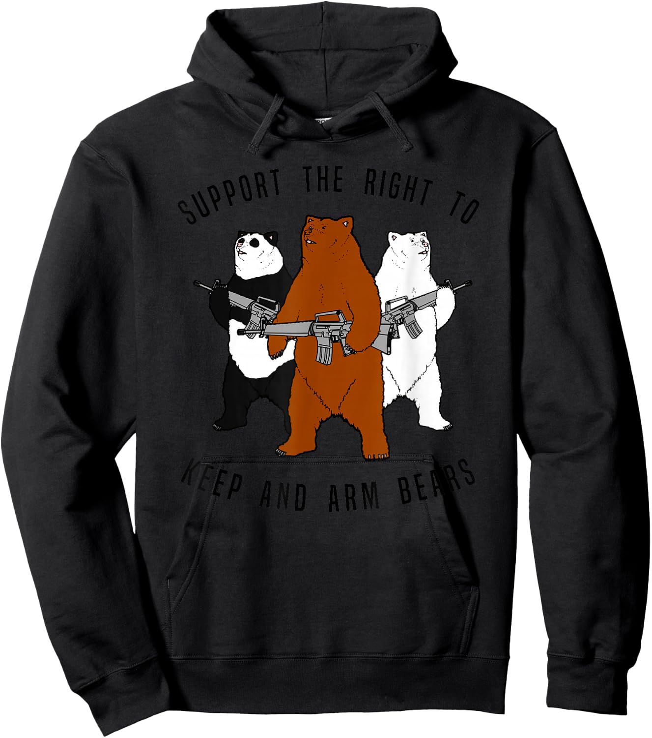 Funny Bear Shirt, Fun Support The Right To Arm Bears Hoodie - Hoodie | Black