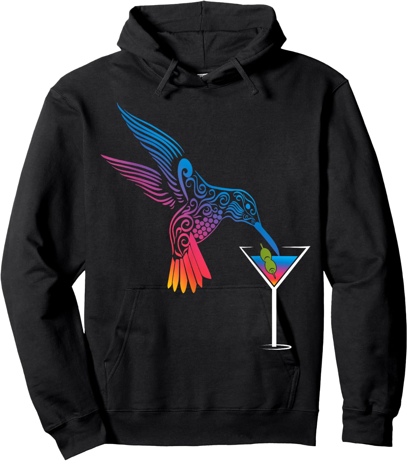 Cocktail and hummingbird the ideal mix for holidays Hoodie - Hoodie | Black