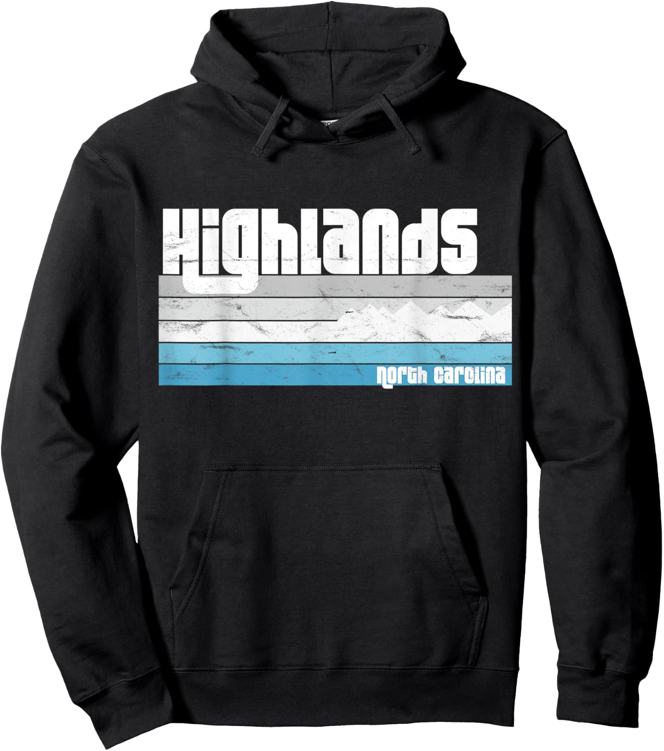 Highlands North Carolina NC Blue Ridge Mountains Winter Hoodie - Hoodie | Black