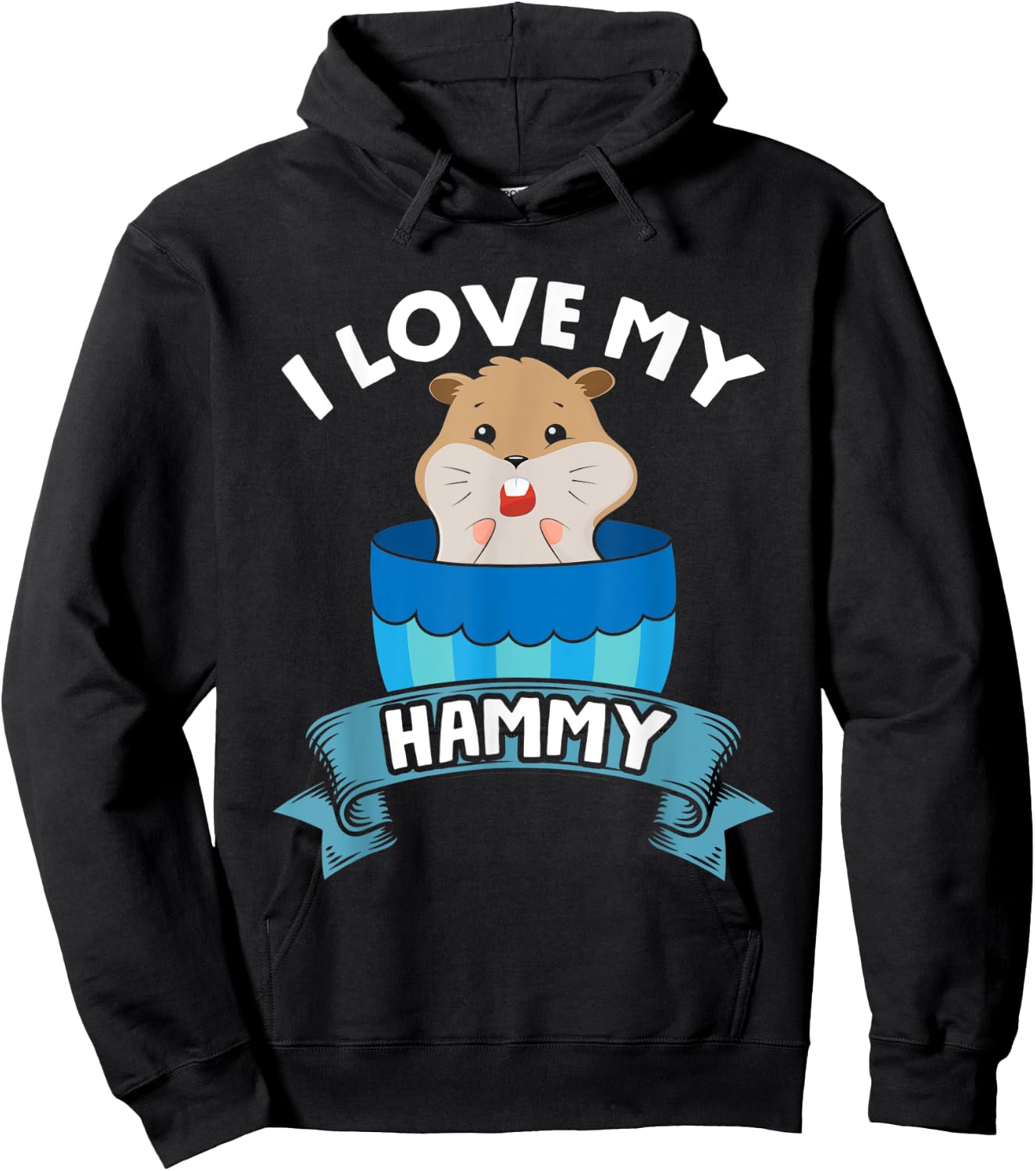 I Love My Hammy Small Pets Cute Hamster Hoodie - Hoodie | Black