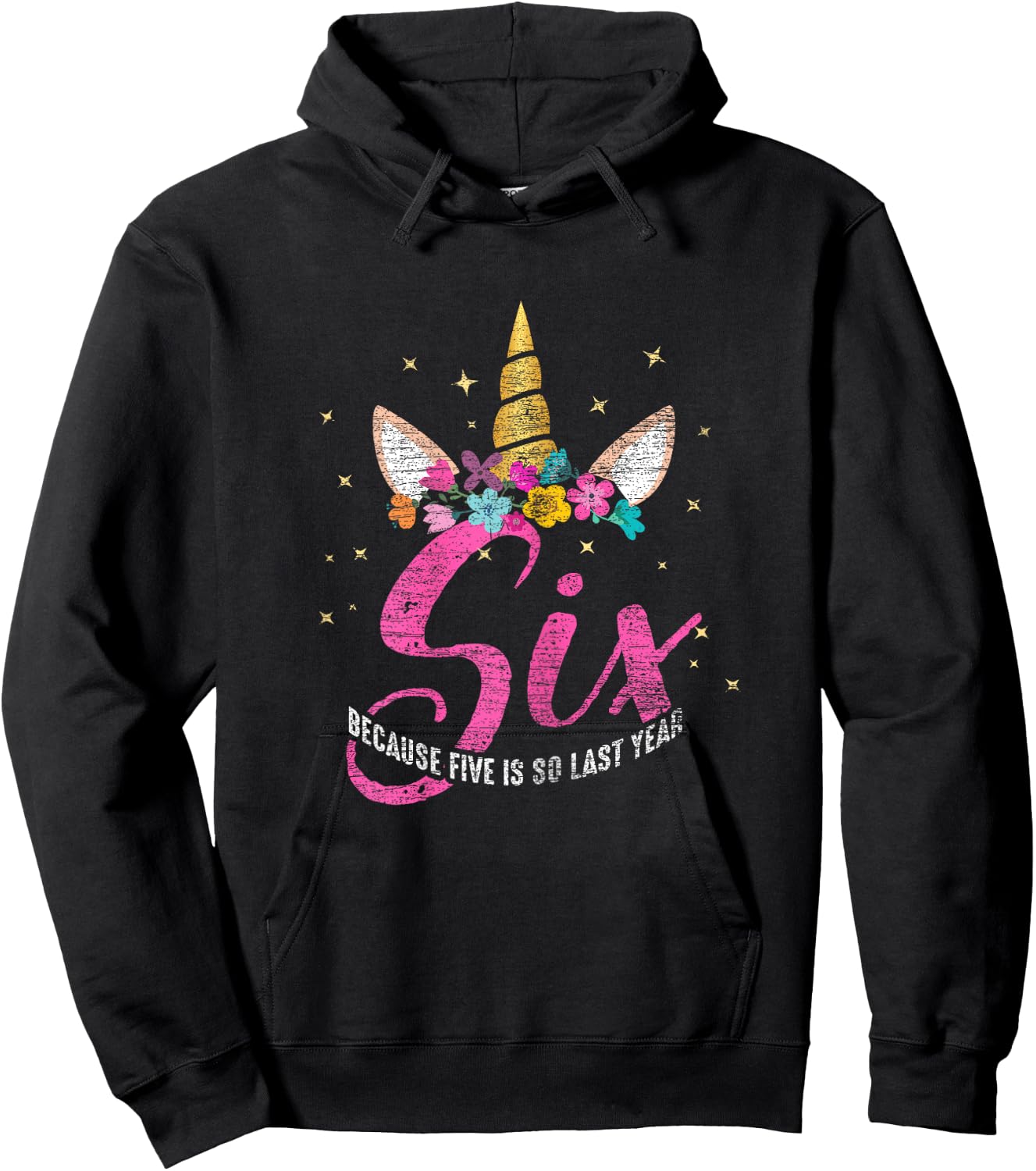 6 Years Old Birthday Girl Gifts Unicorn 6th Birthday Hoodie - Hoodie | Black