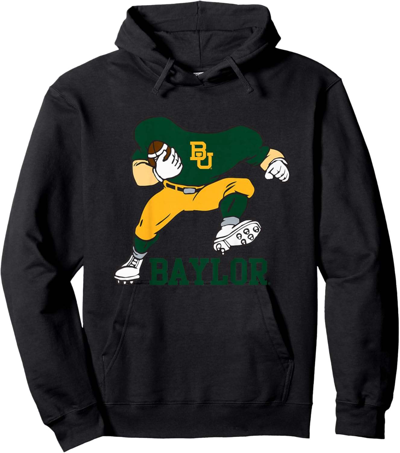 Kids Baylor Bears Kid's Football Player Gray Officially Licensed Hoodie - Hoodie | Black