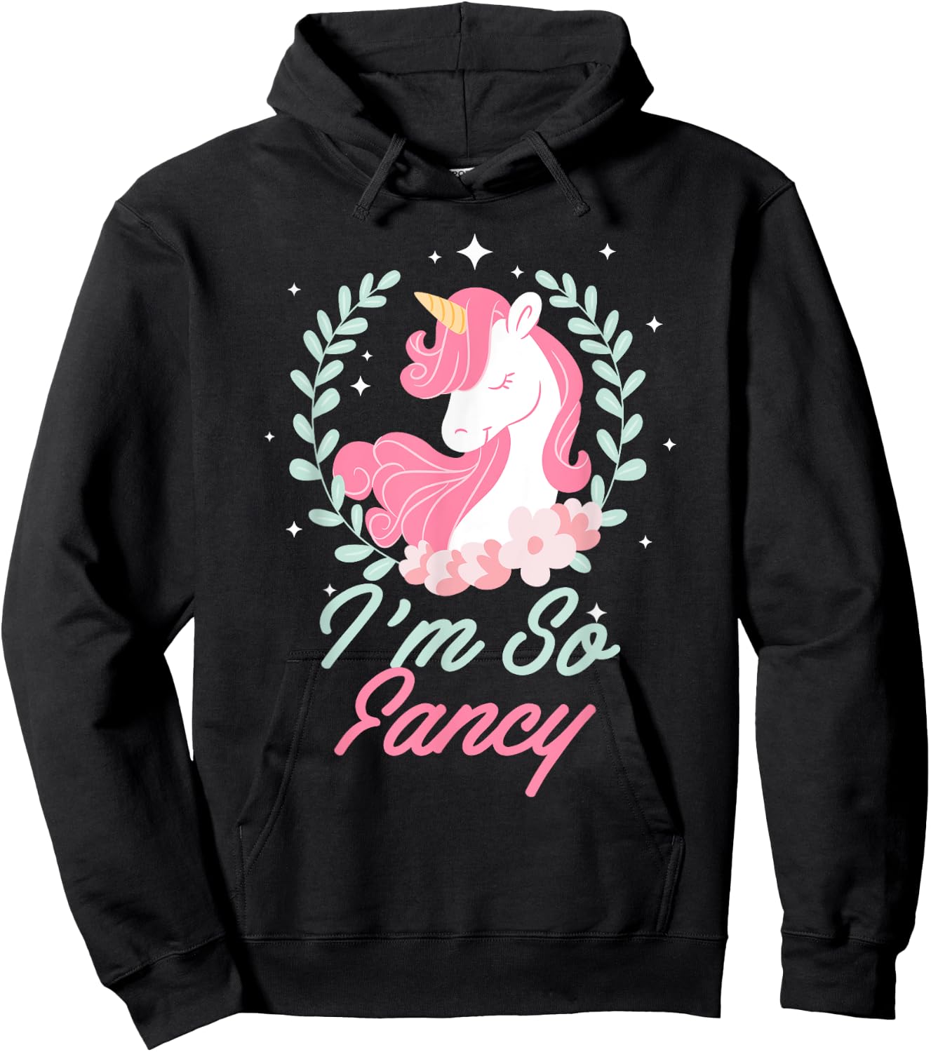 I'm So Fancy Rainbow Unicorn Squad Novelty Hoodie - Hoodie | Black