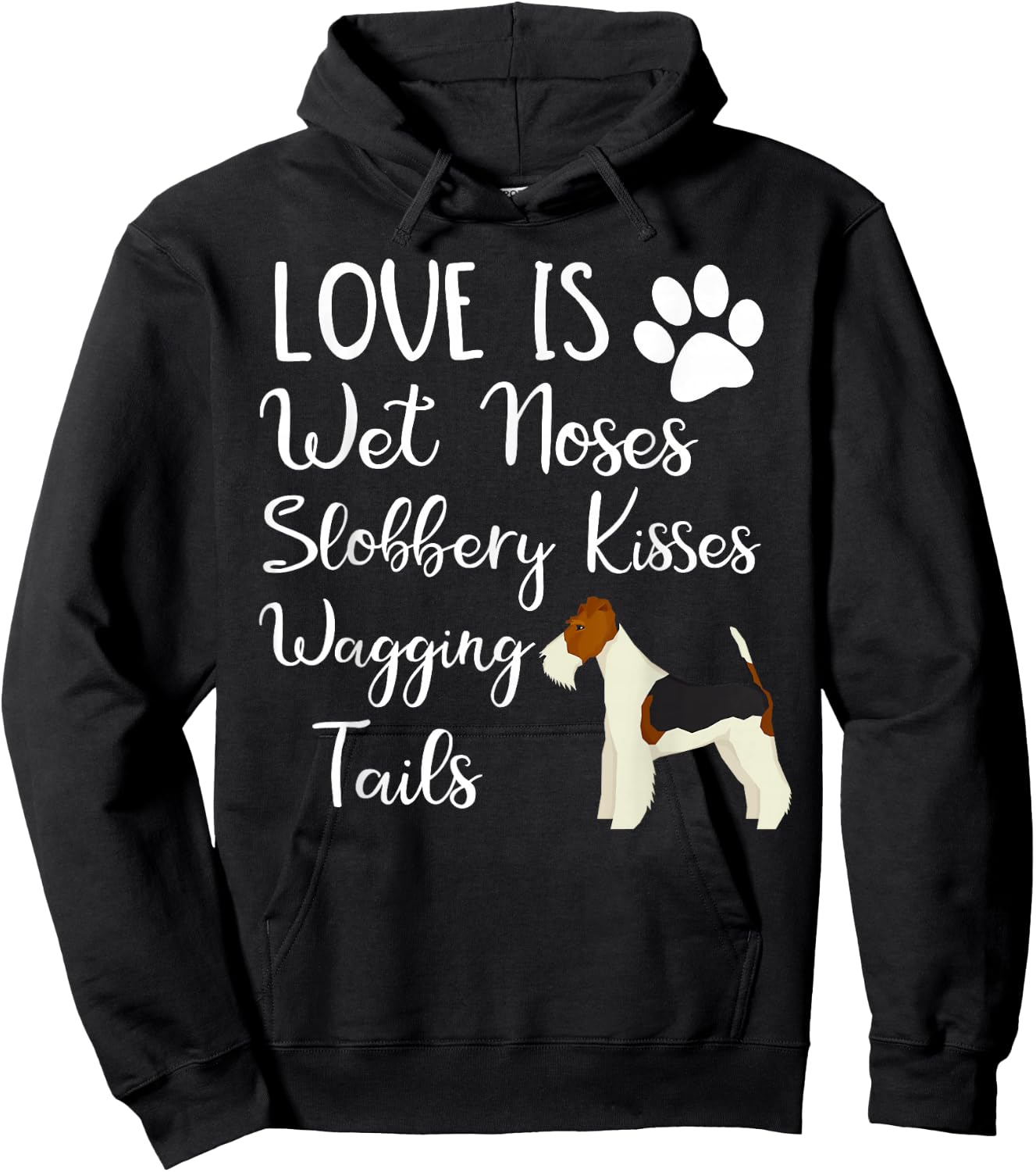 Wire Hair Fox Terrier Gifts Love My Dog Hoodie - Hoodie | Black