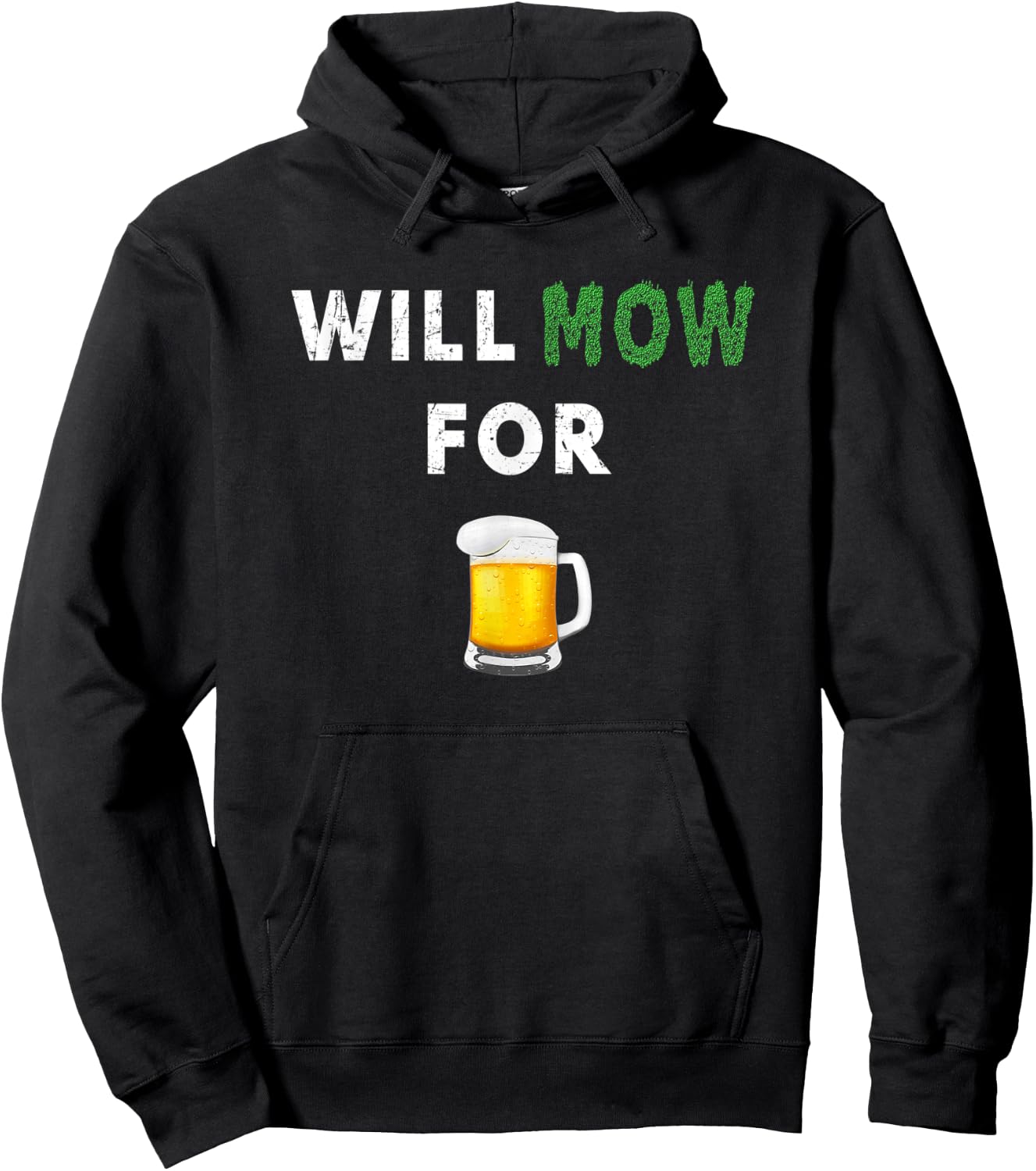 Funny Lawn Mowing Will Mow Grass For Beer Drinking Yard Work Hoodie - Hoodie | Black