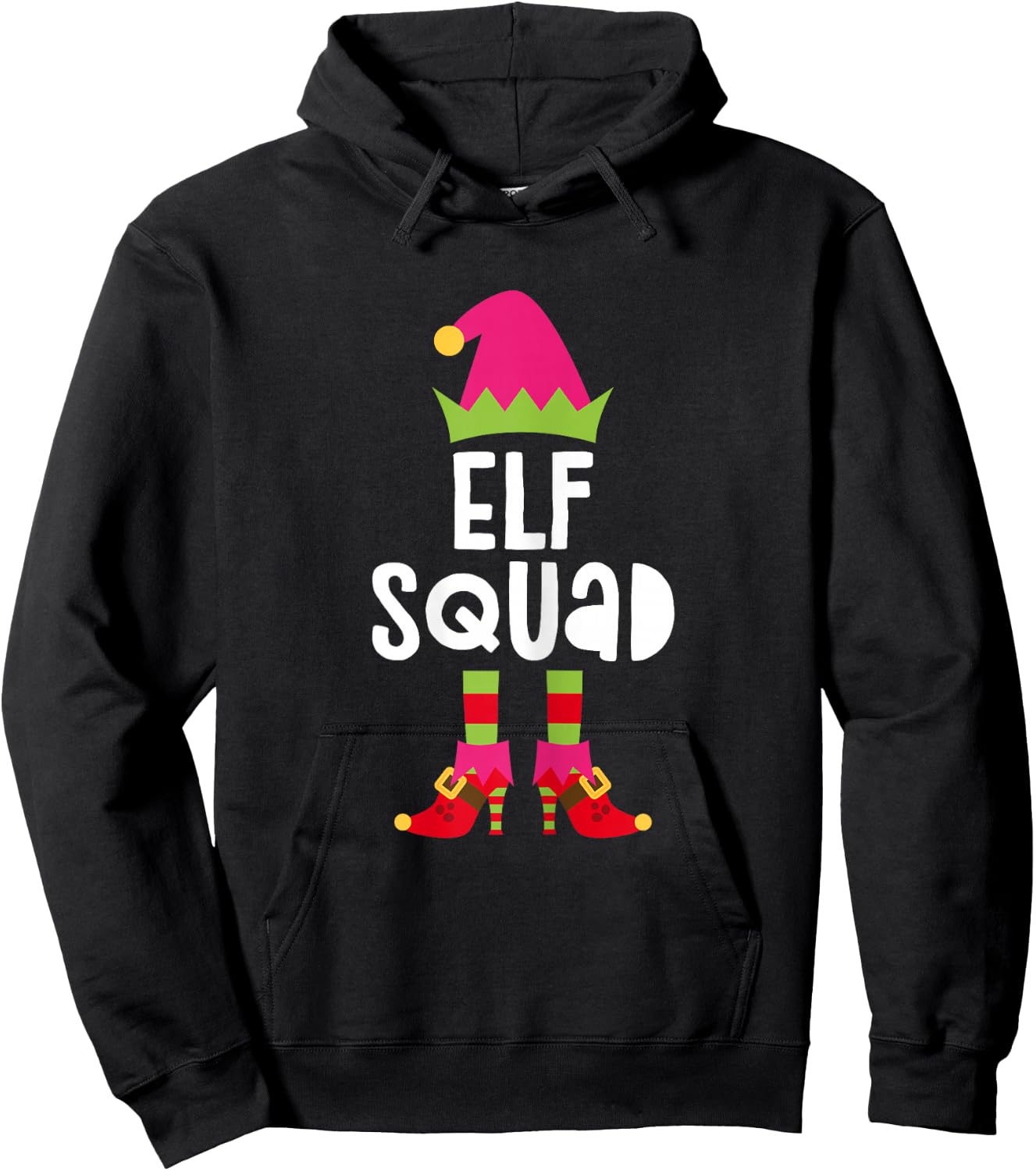 Elf Squad Shirt Matching Girl Christmas Elf Pajamas Hoodie - Hoodie | Black
