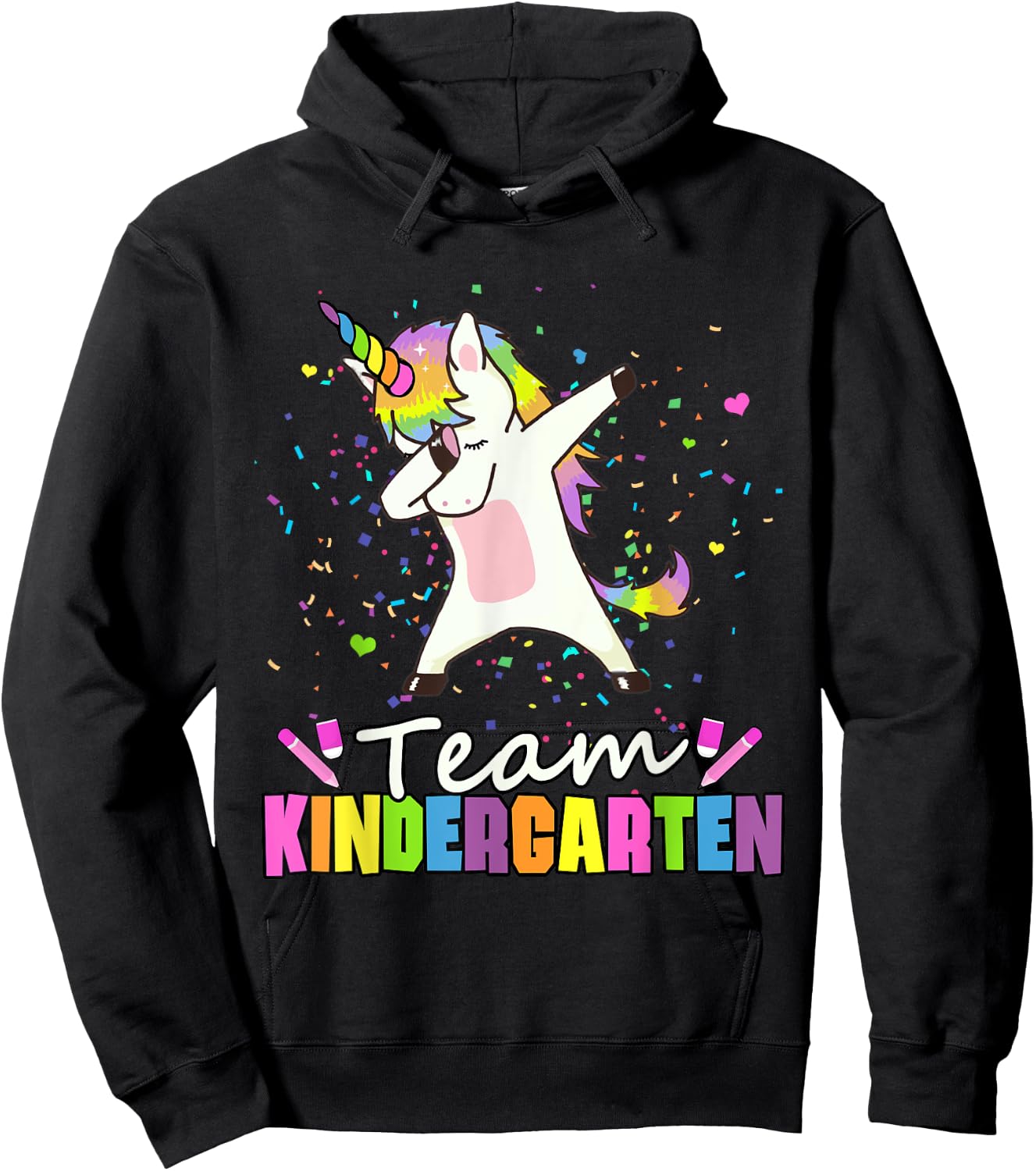 Team Kindergarten Unicorn Kinder Squad Hoodie - Hoodie | Black