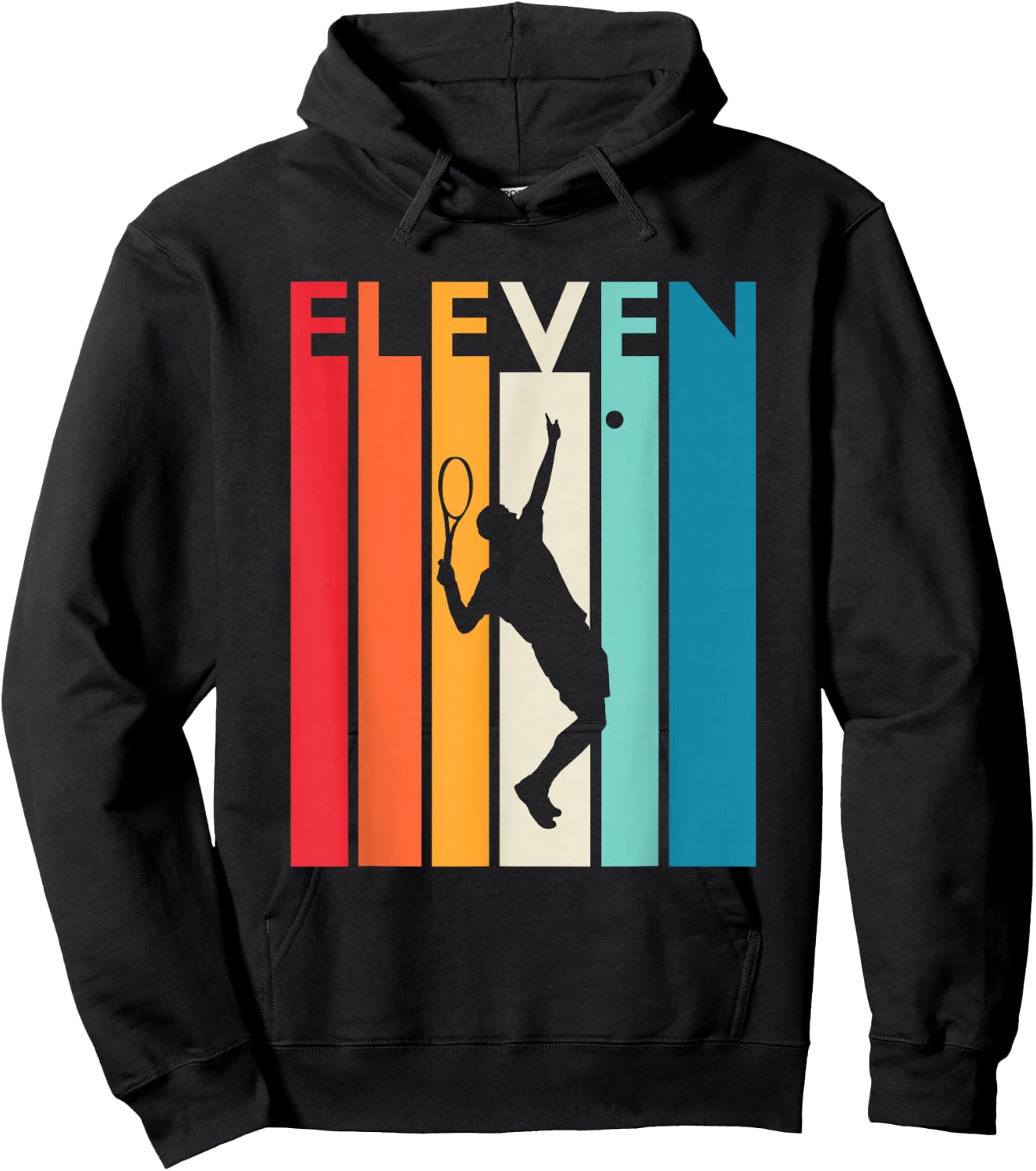 11th Birthday Gift Eleven Vintage Tennis 11 Year Old Hoodie - Hoodie | Black