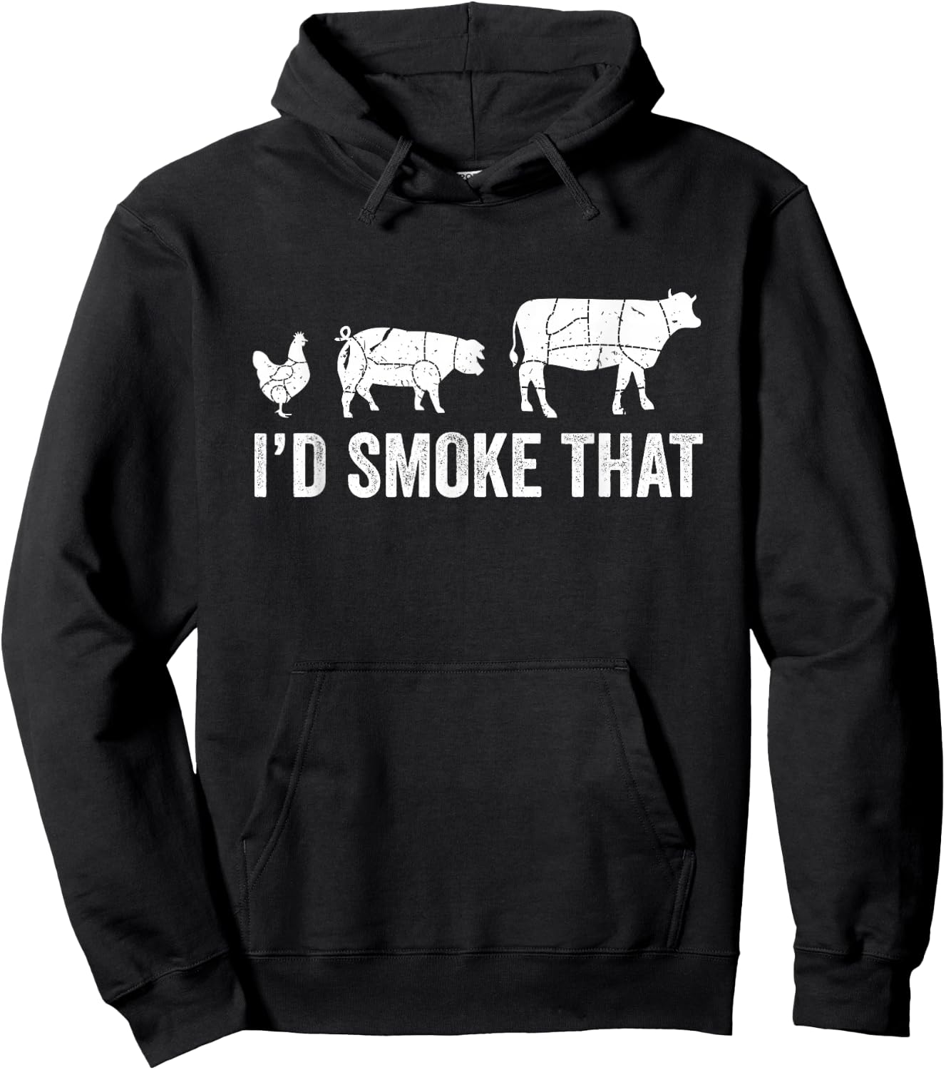I'd Smoke That Fun BBQ Smoker Chef Hoodie - Hoodie | Black