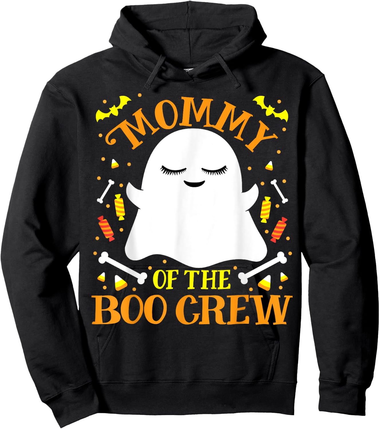 Mommy Boo Crew Ghost Matching Family Mom Halloween Hoodie - Hoodie | Black